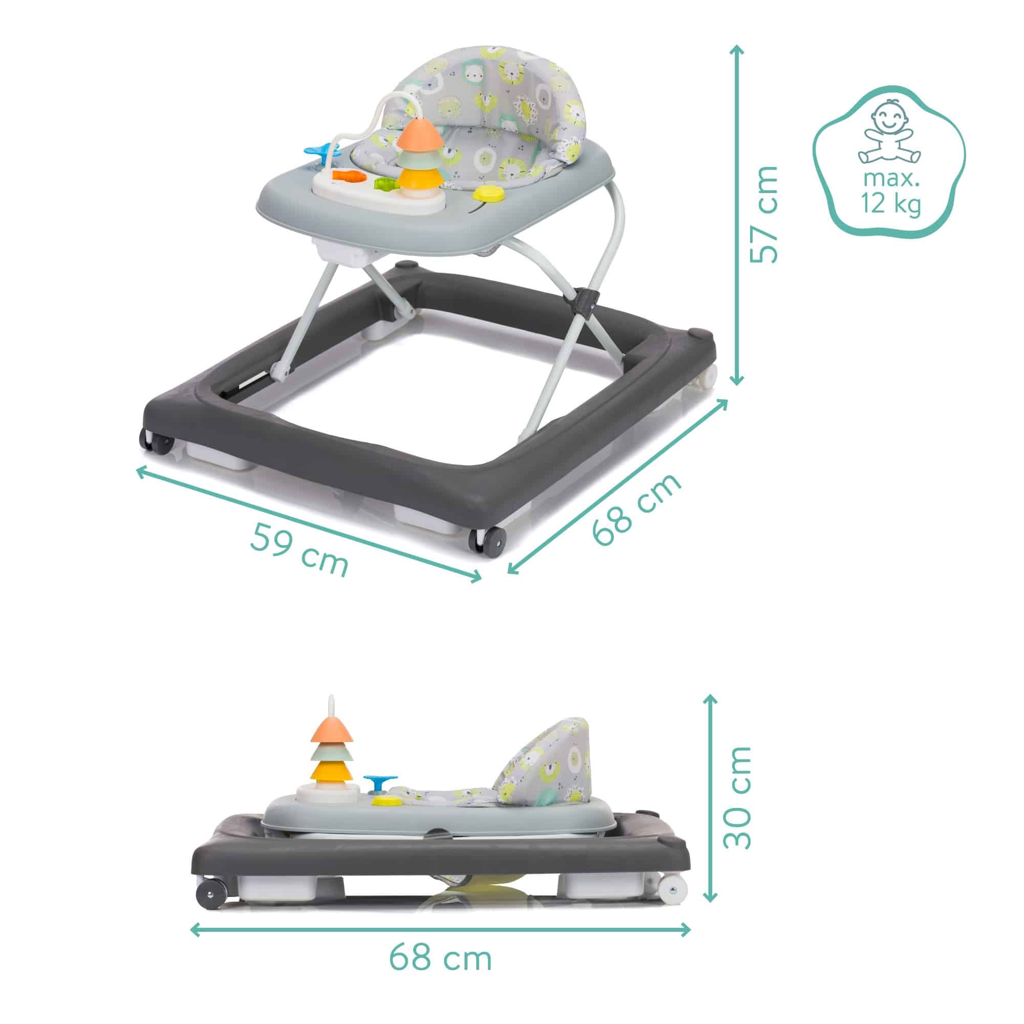 Lauflernwagen, fillikid, Grau – Produktansicht