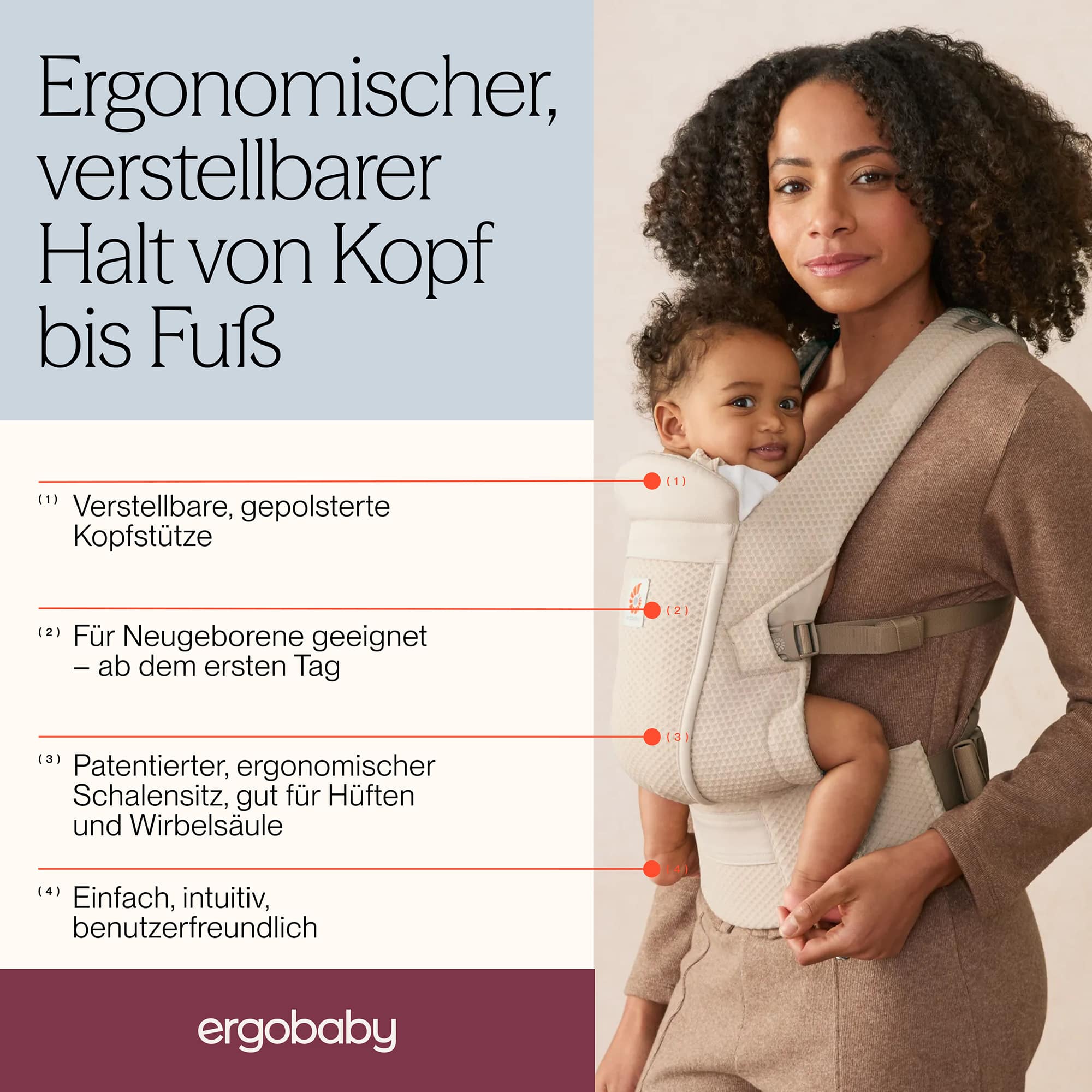 Babytragen, ERGObaby, Schwarz – Produktansicht