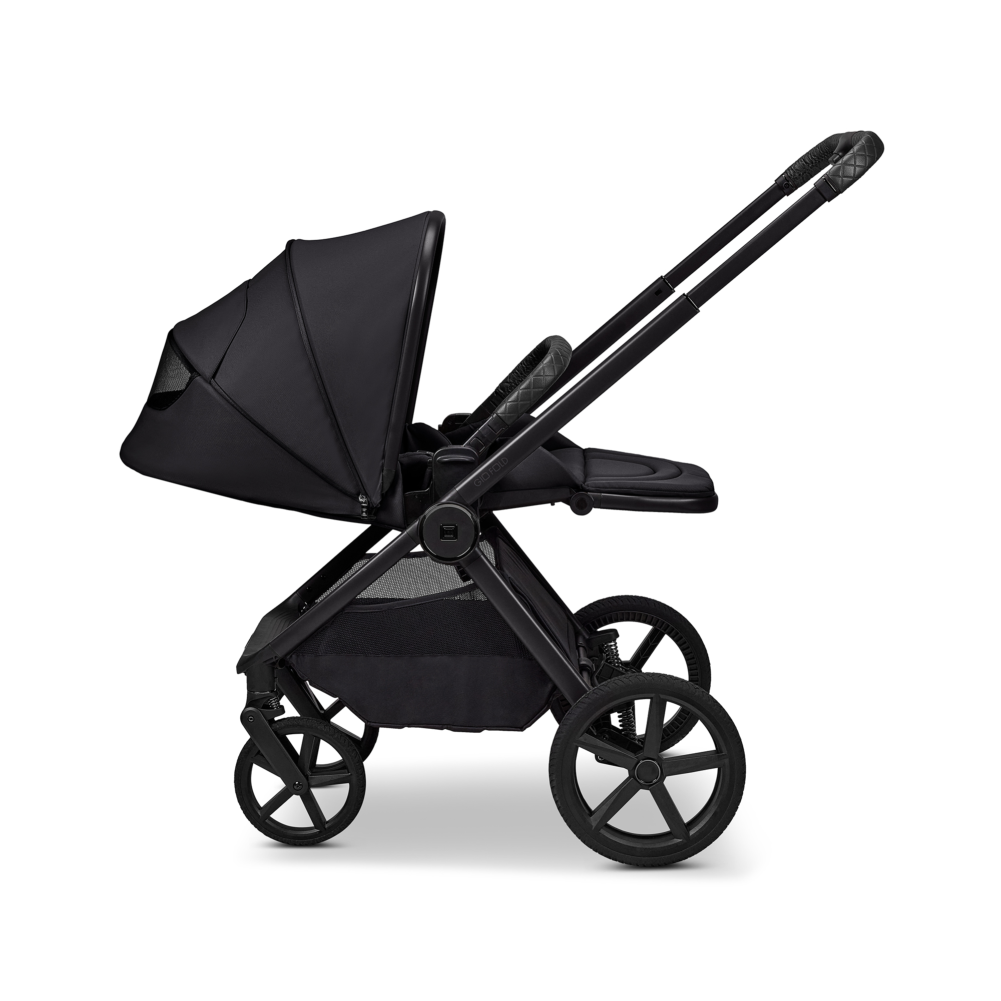 Kombi-Kinderwagen, MOON, Schwarz – Produktansicht