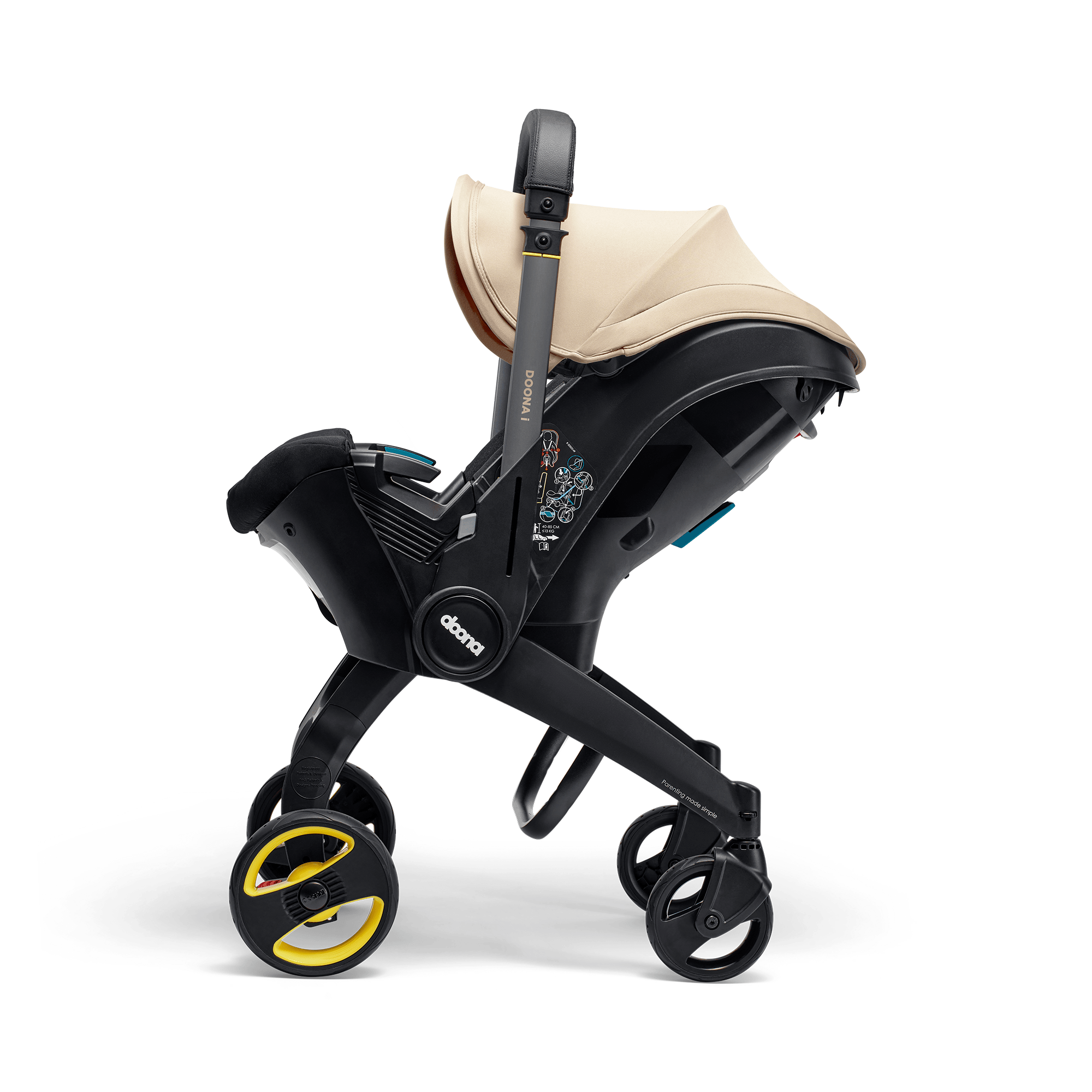 Babyschalen 0-13 kg, Gruppe 0+, doona, Beige – Produktansicht