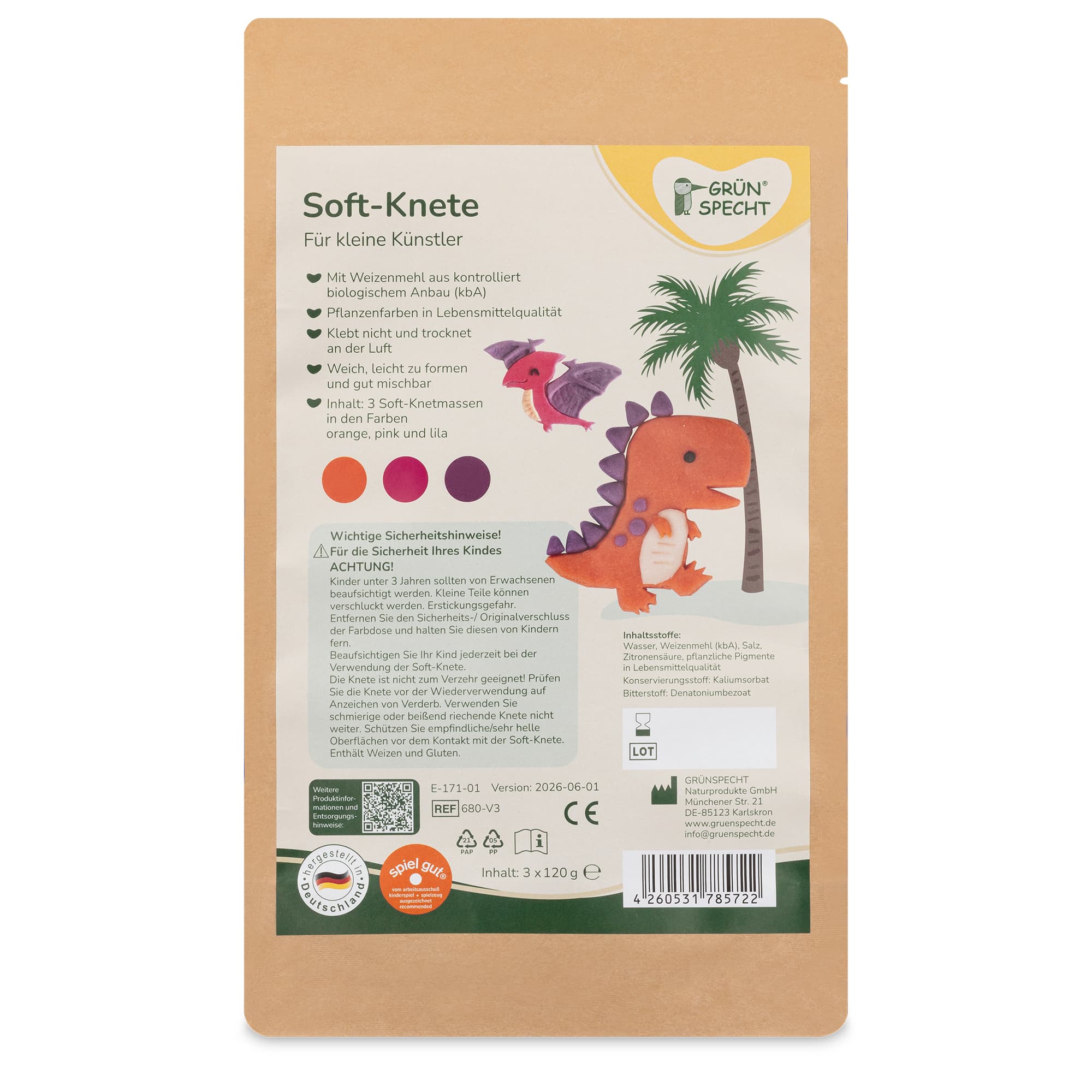 Malen & Kneten, GRÜNSPECHT, Mehrfarbig – Produktansicht