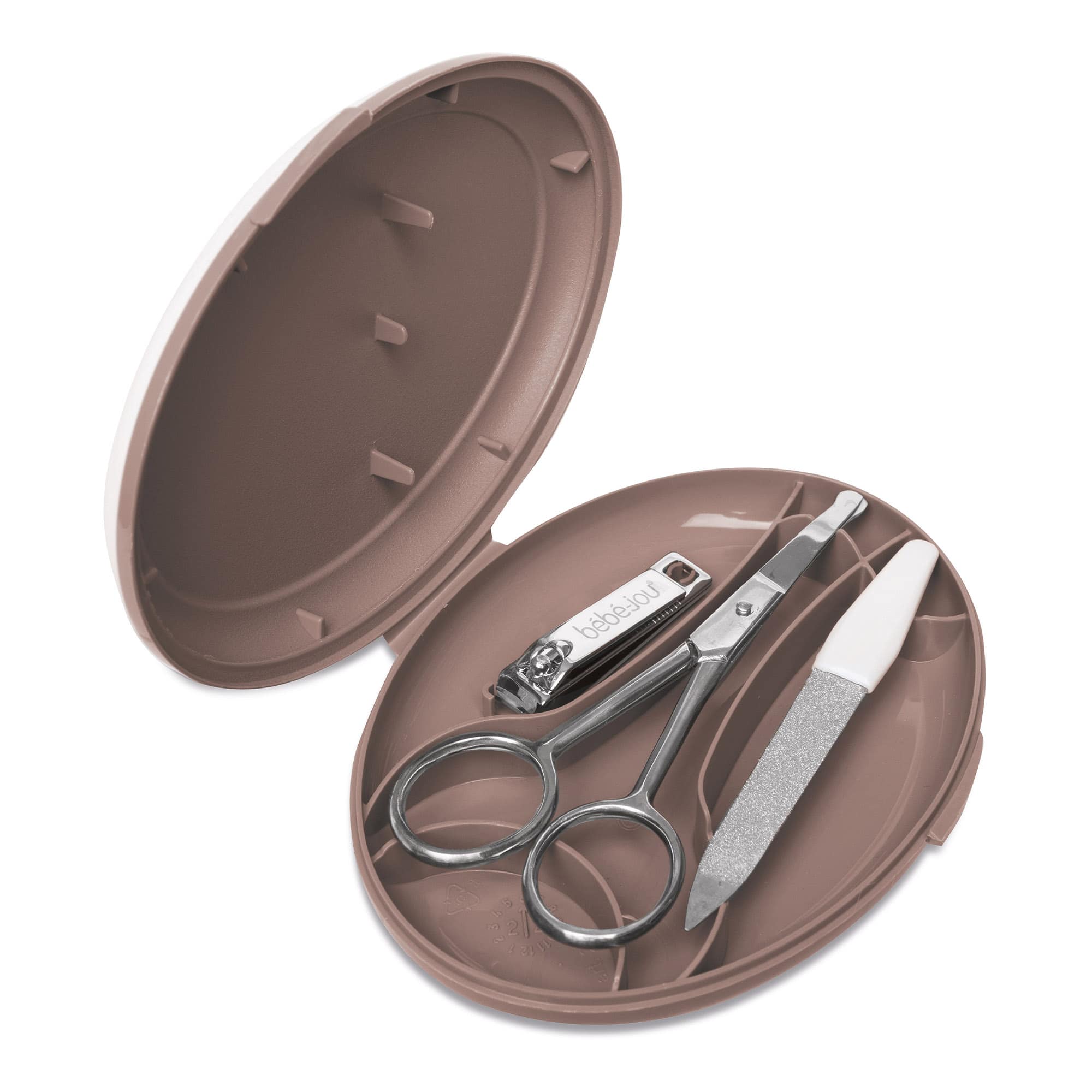 Produkte, bébé-jou, Braun – Besonderheit: Set umfasst einen Nagelknipser, Feile und eine Schere mit abgerundeten Spitzen