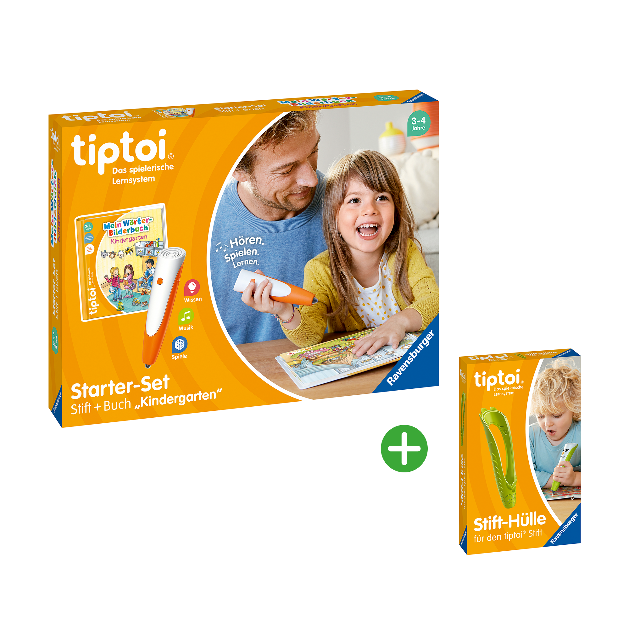 Set tiptoi® Starter-Set: Stift + Buch Kindergarten mit tiptoi® Stift-Hülle Ravensburger Grün 9000000000521 1