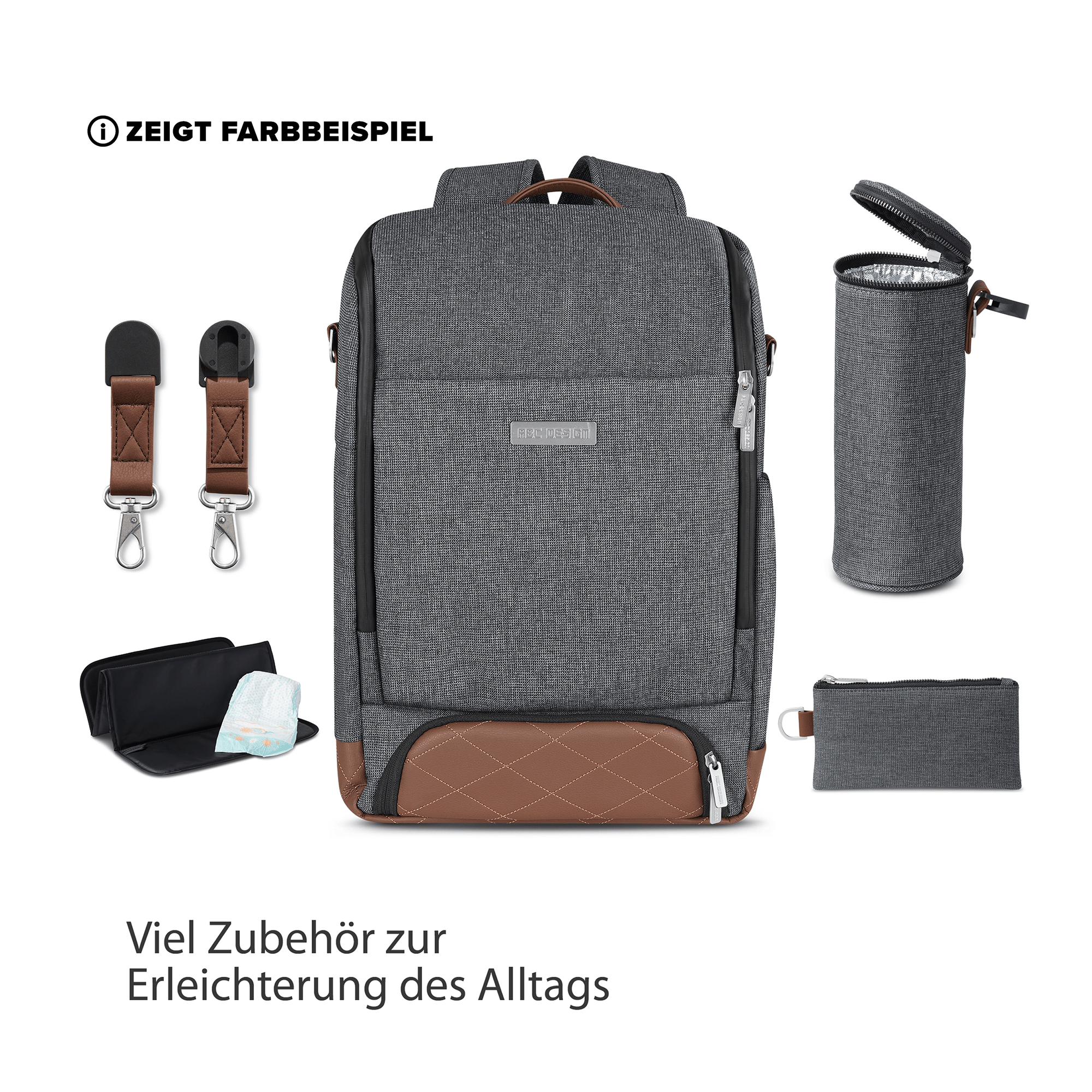 Wickelrucksäcke, ABC DESIGN, Beige – Produktansicht