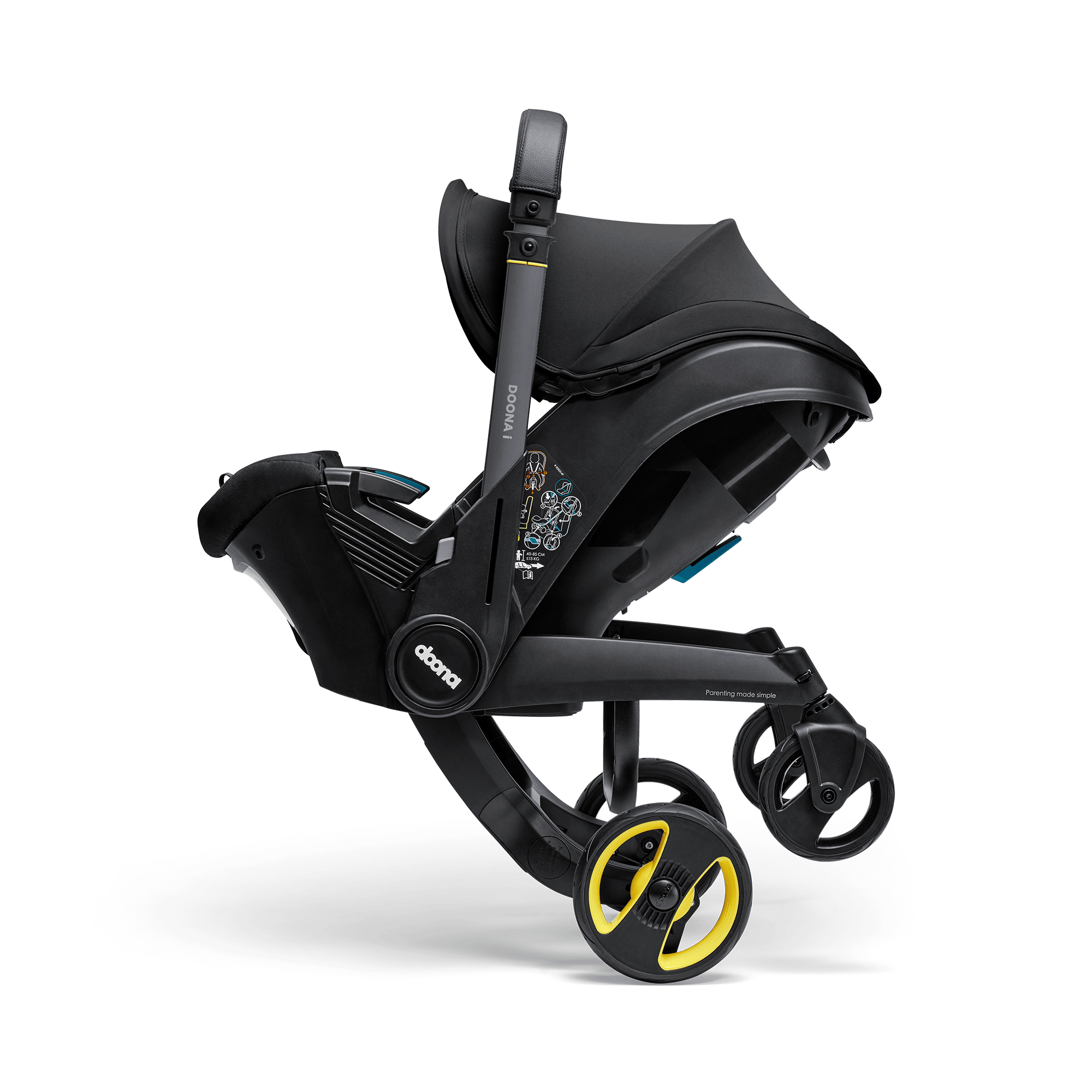 Babyschalen 0-13 kg, Gruppe 0+, doona, Schwarz – Produktansicht