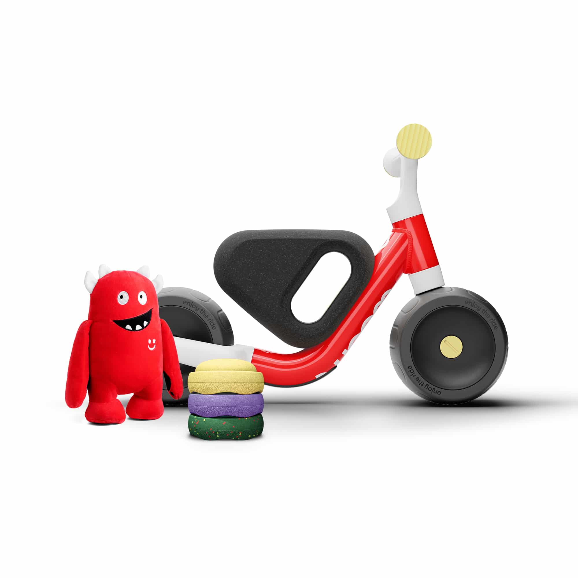 Laufräder, Woom, Rot – Besonderheit: Set bestehend aus Laufrad und 3 Stapelstein® Original Minis 