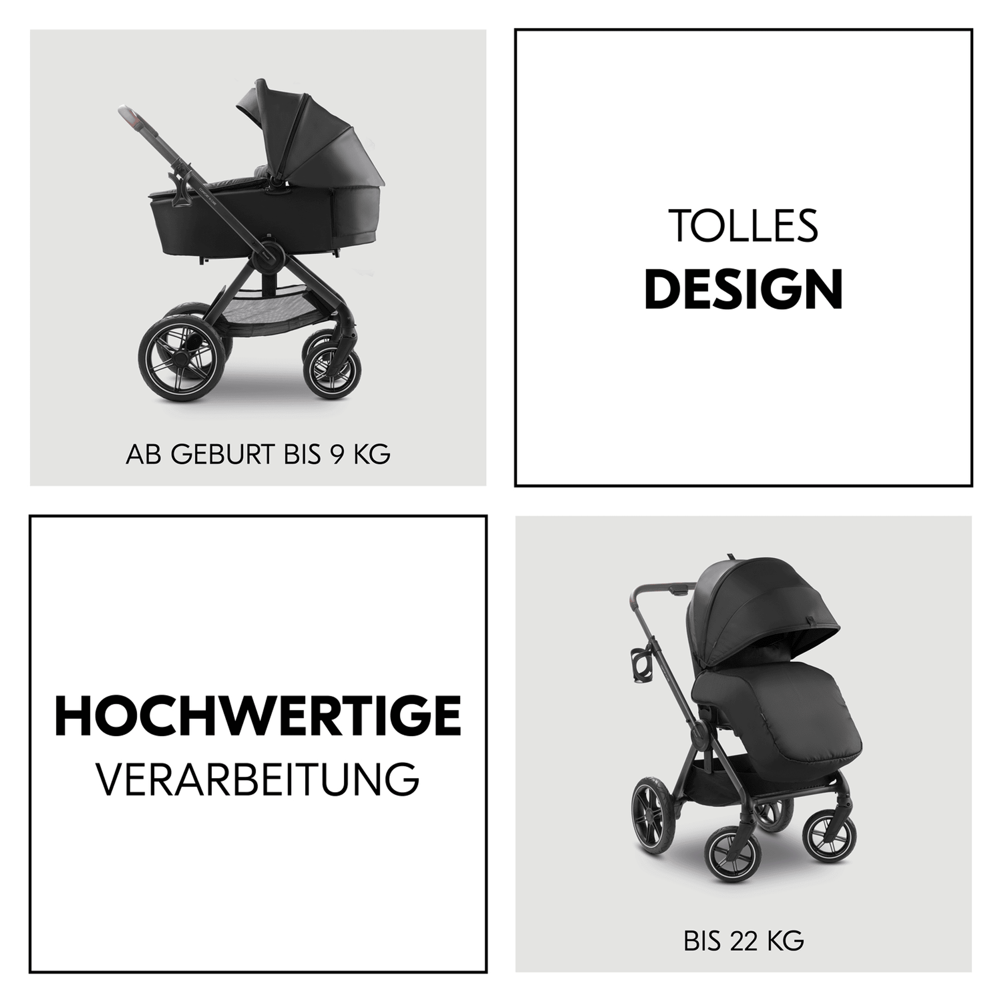 Kombi-Kinderwagen, hauck, Grau – Produktansicht