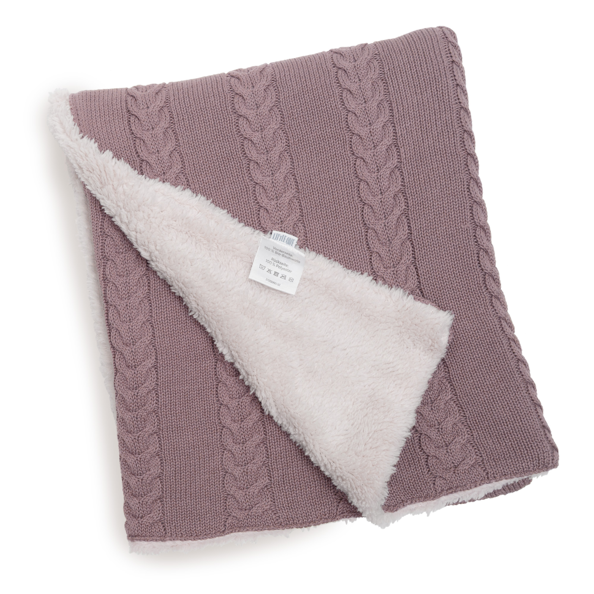 Strickdecken, JACKY, Pink – Besonderheit: Strickdecke mit Kuschelrückseite