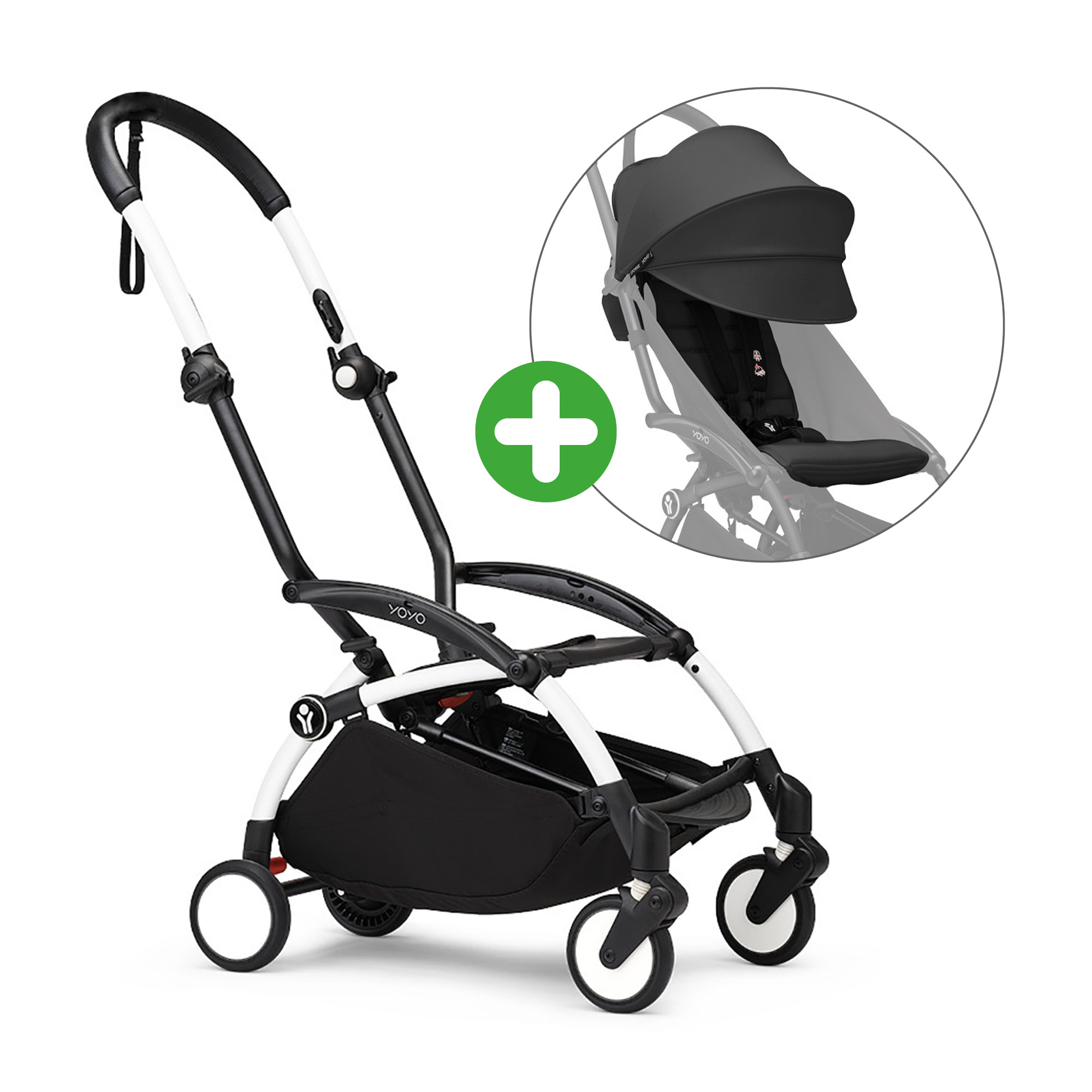 % SALE Kinderwagen, STOKKE, Schwarz – Besonderheit: Set bestehend aus YOYO³ Gestell und YOYO³ 6+ Textil-Set