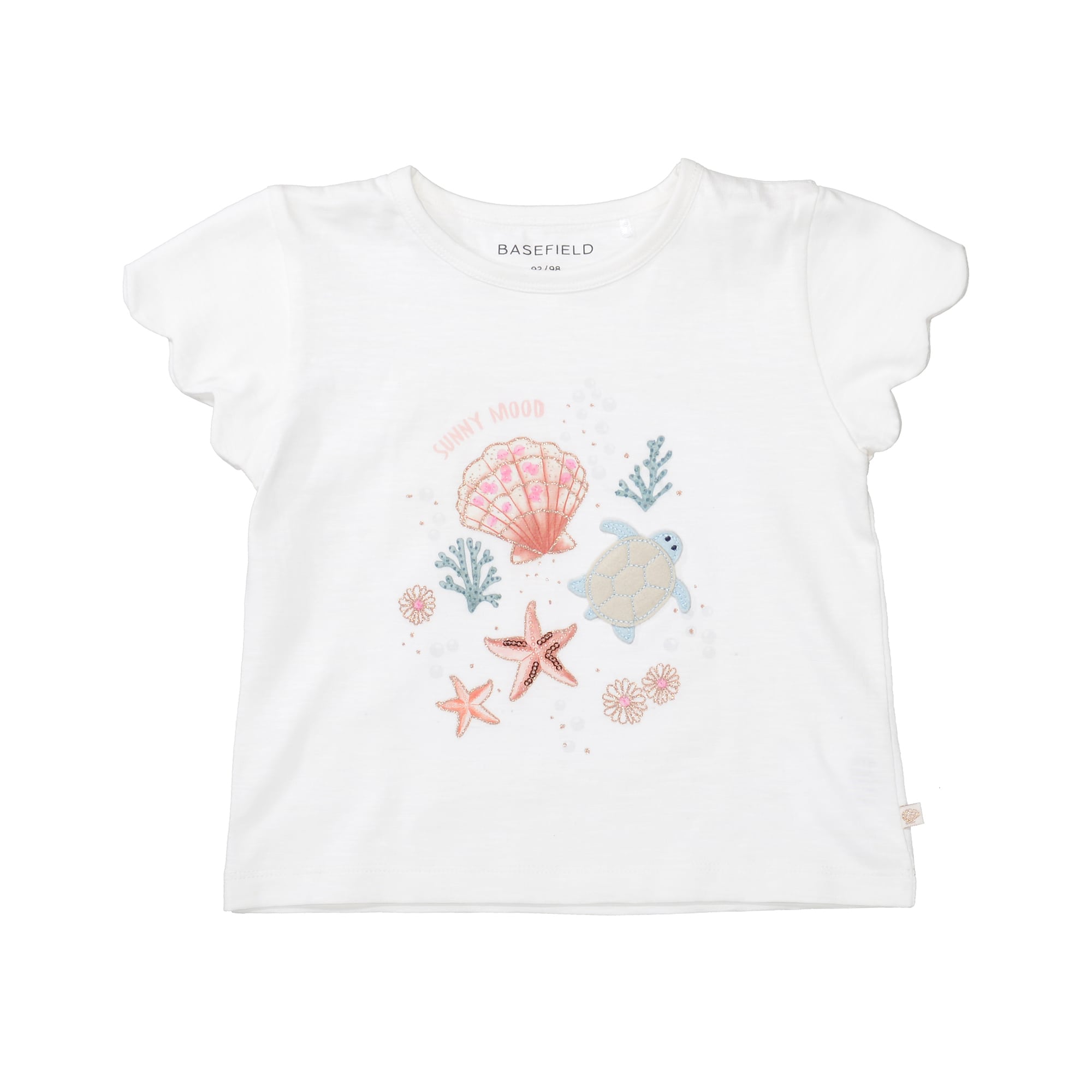 Kurzarmshirts, BASEFIELD, Weiß – Produktansicht