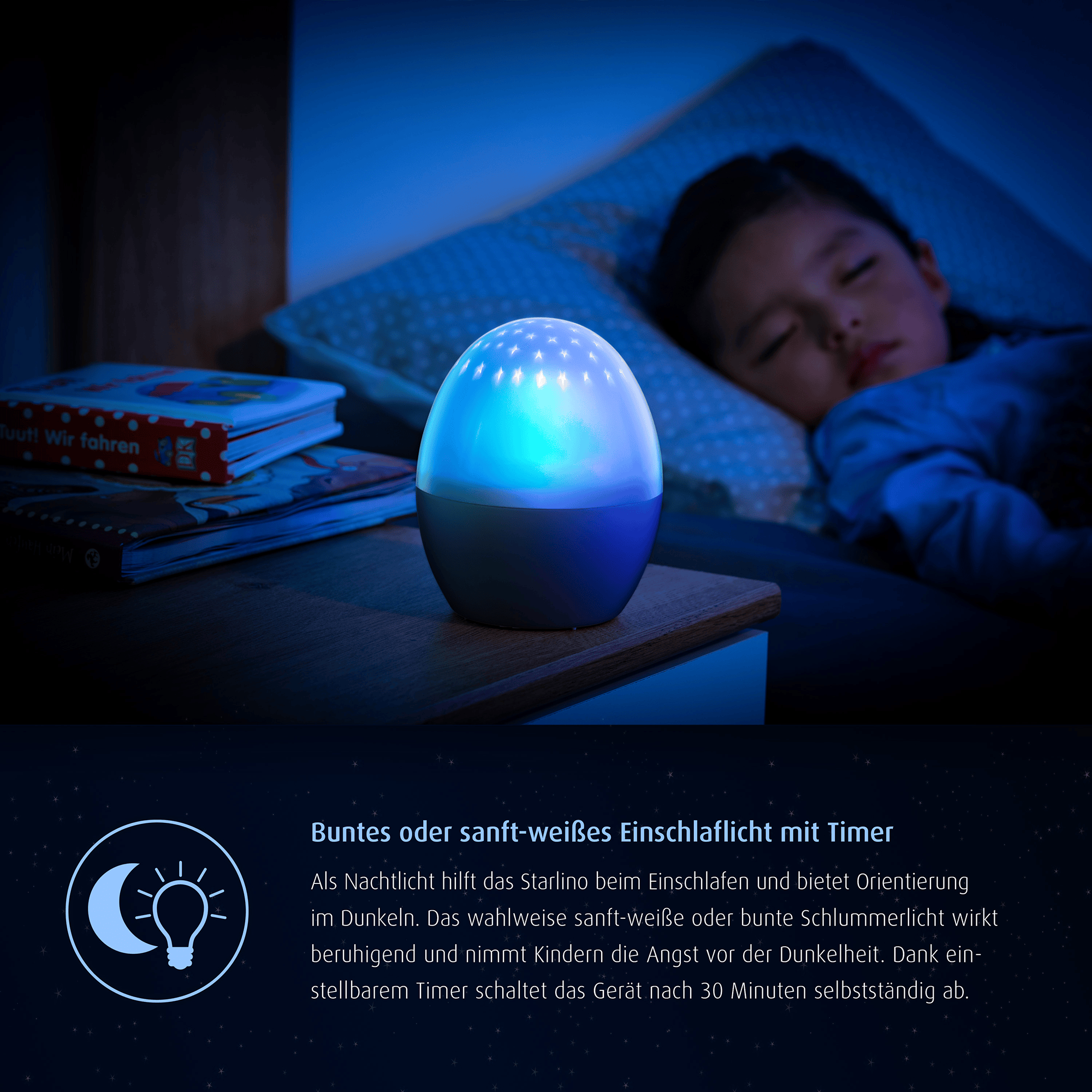 Nachtlichter, reer, Weiß – Produktansicht