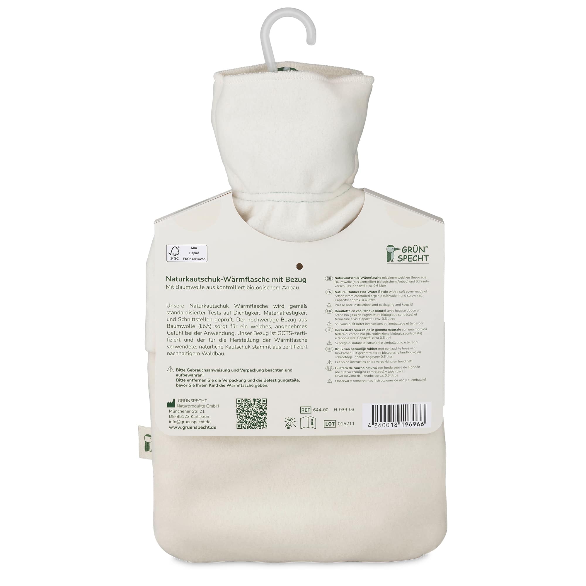 Wärmekissen & -flaschen, GRÜNSPECHT, Weiß – Produktansicht