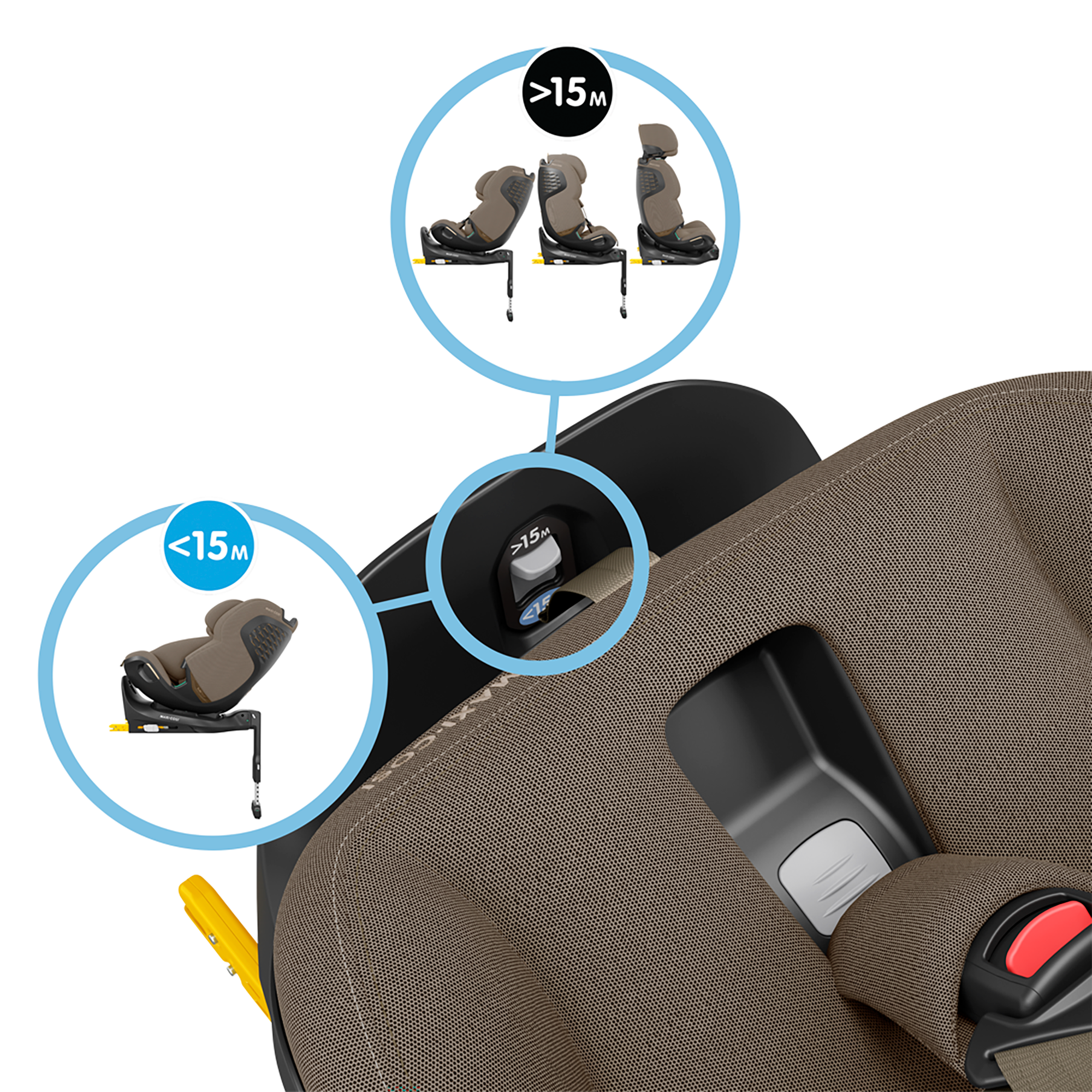 Kindersitze 9-36 kg, Gruppe 1/2/3, MAXI-COSI Premium, Beige – Produktansicht