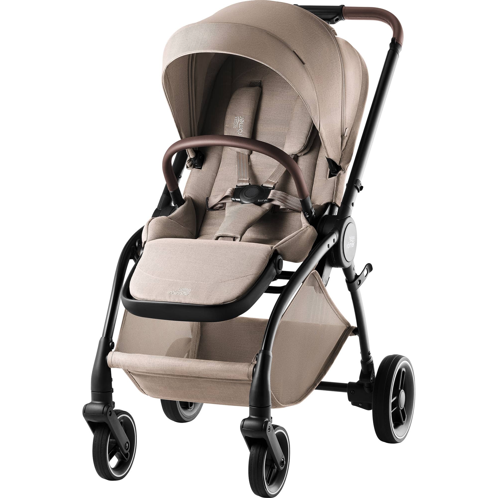 Buggys, Britax Diamond, Beige – Besonderheit: Sitzeinheit mit flacher Liegeposition und verstellbarer Fußstütze
