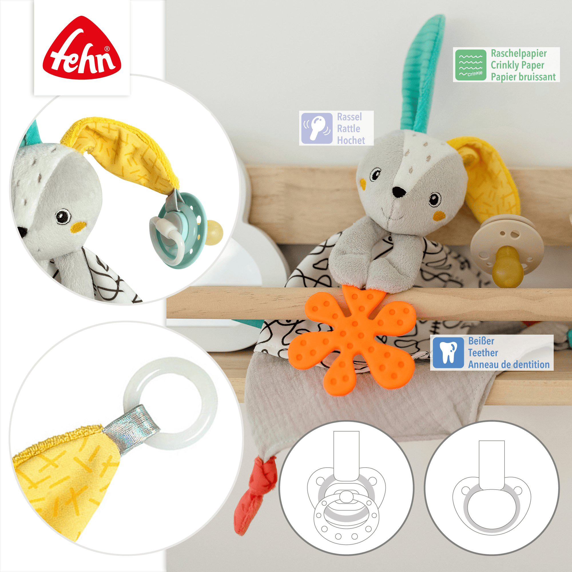Schmusetücher, fehn, Mehrfarbig – Produktansicht
