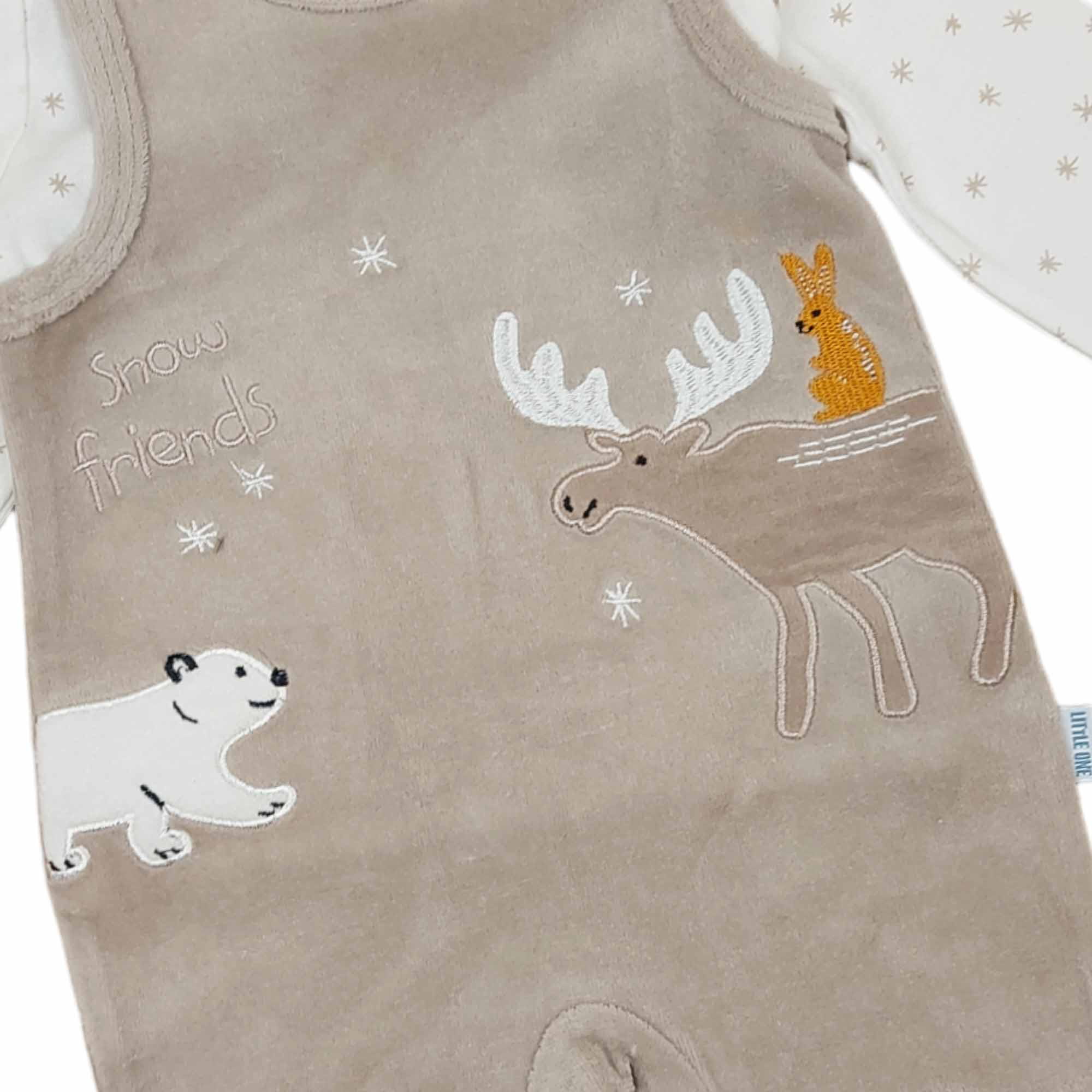 Strampler, LITTLE ONE, Beige – Besonderheit: bestehend aus Langarmshirt und Strampler