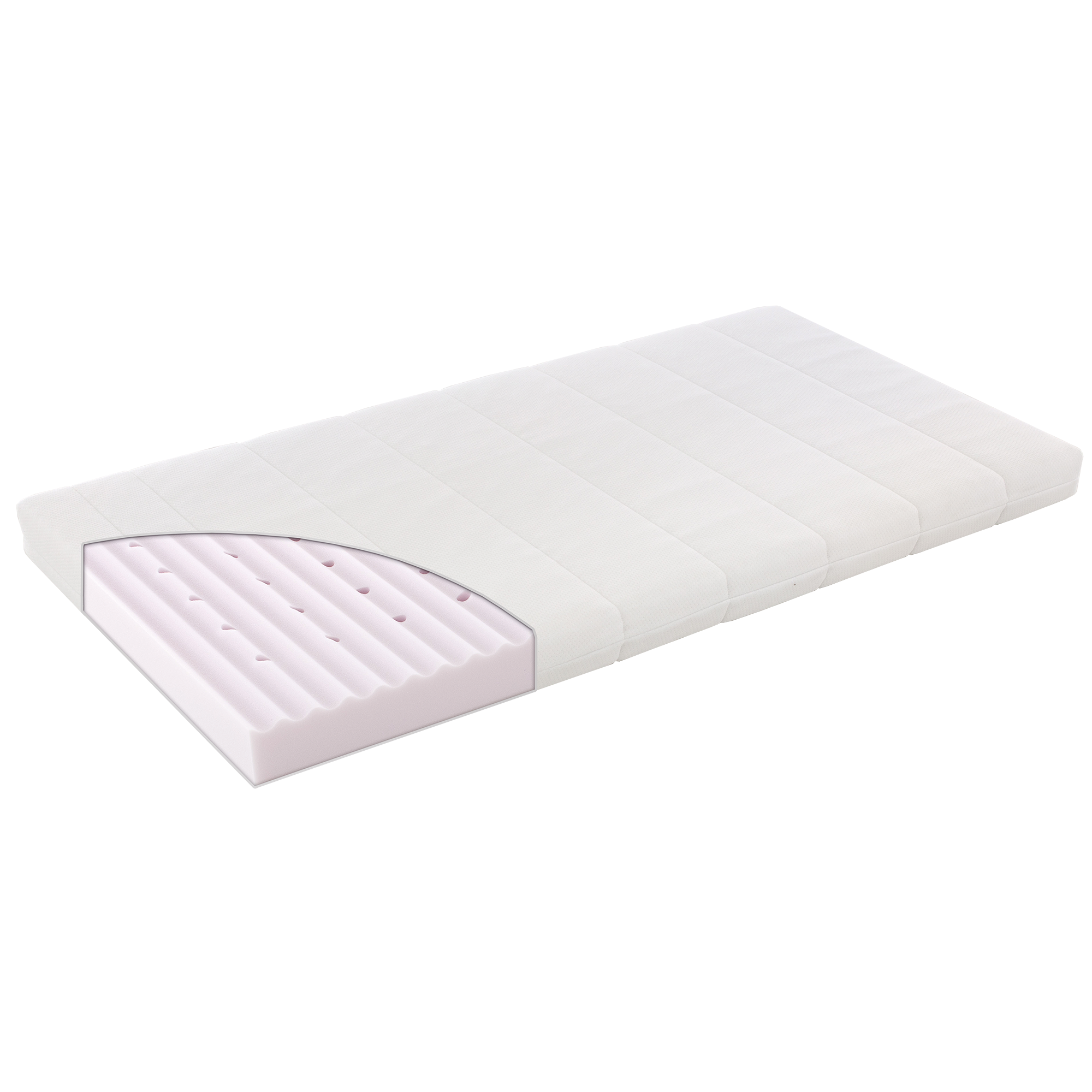 Matratzen 60 x 120 cm, LITTLE ONE, Weiß – Besonderheit: Wellenkonturschnitt und vertikale Luftkanäle