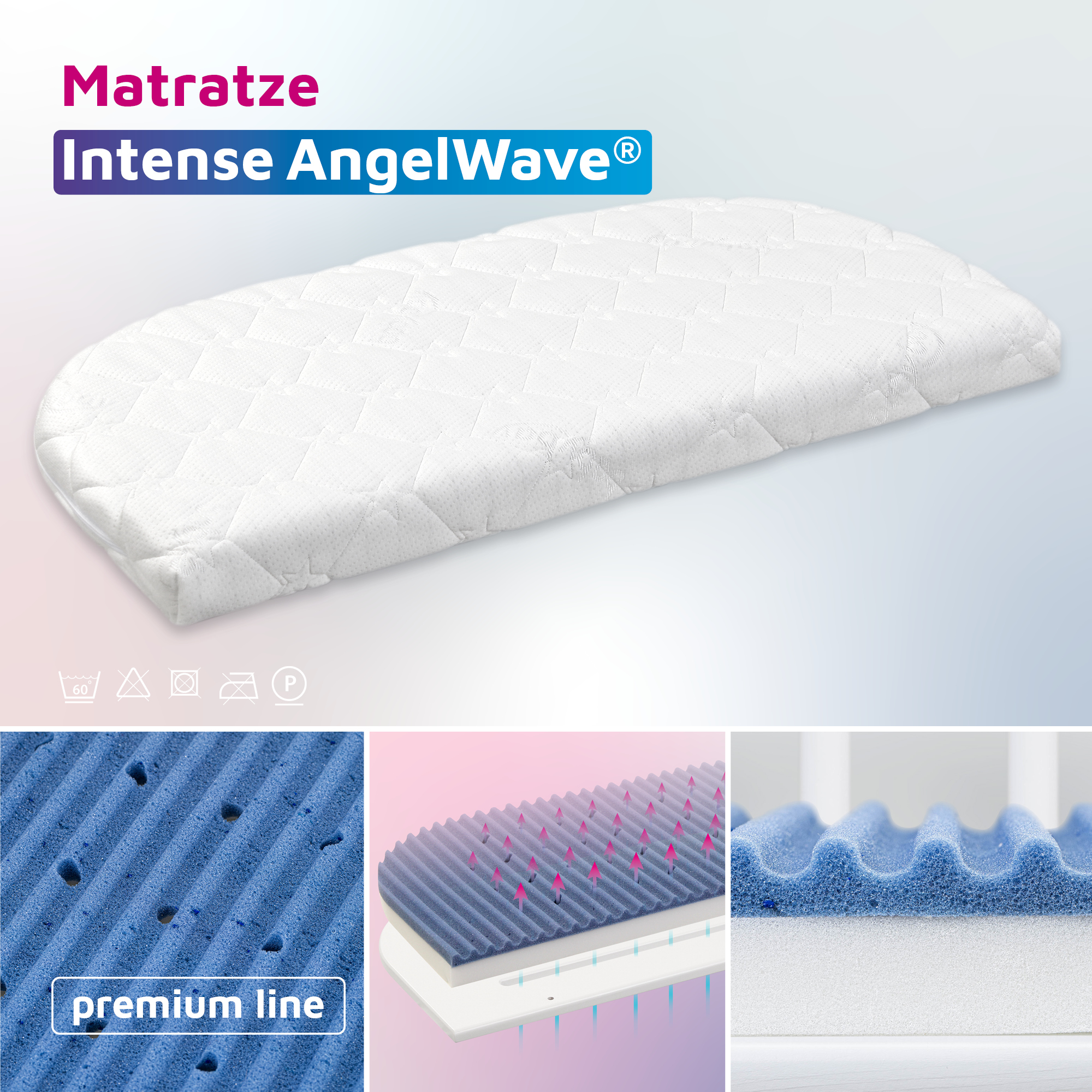 Matratzen für Beistellbetten, tobi, Weiß – Produktansicht