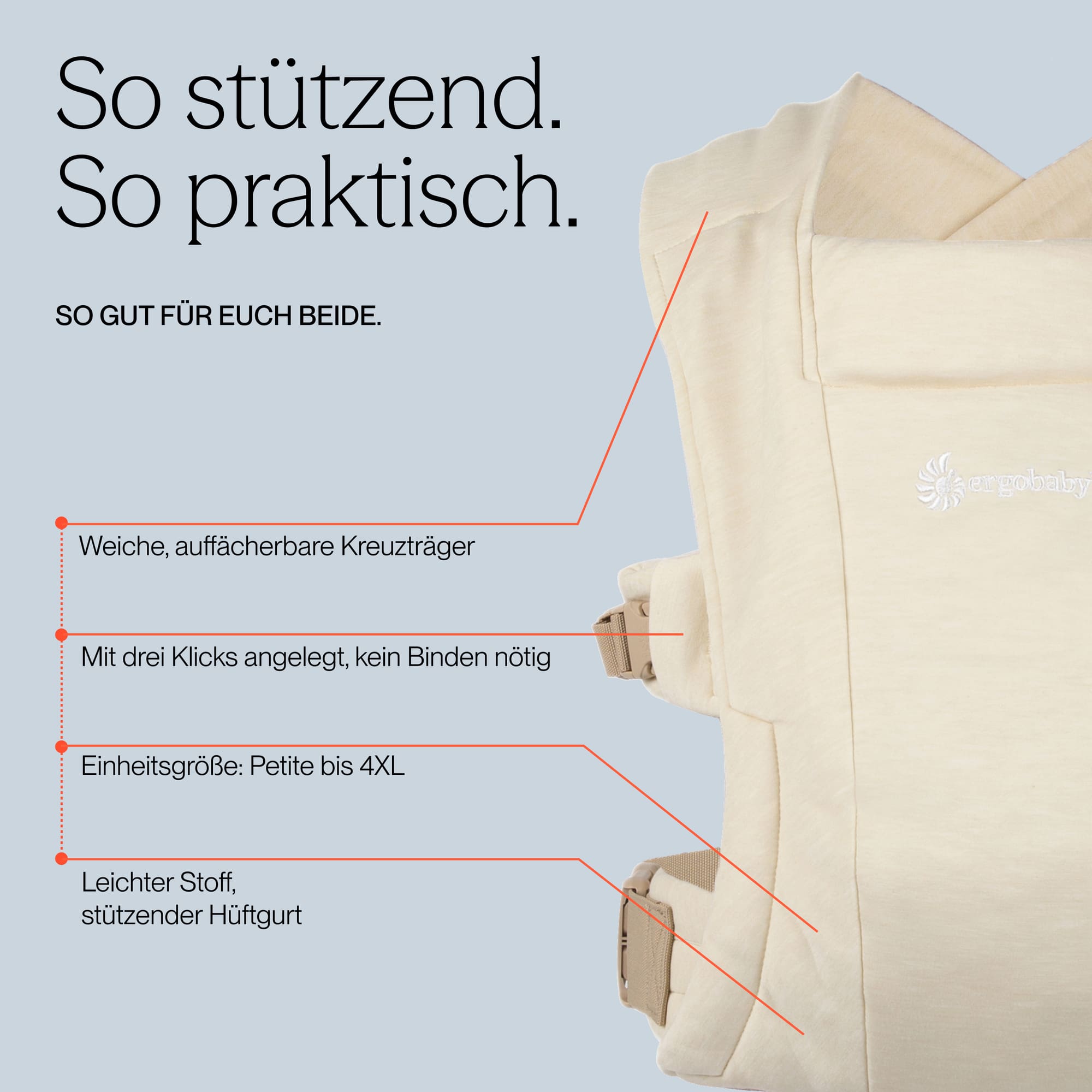 Fullbuckle Tragen, ERGObaby, Grau – Produktansicht