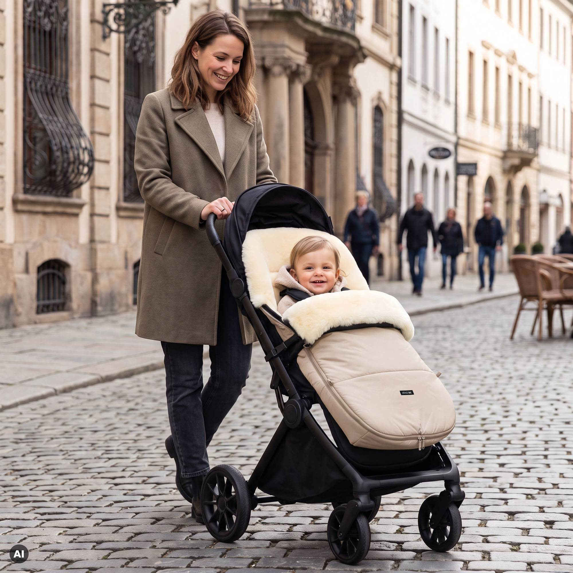 Fußsäcke & Decken, LITTLE ONE, Beige – Besonderheit: passt auf fast jeden gängigen Kinder-Sportwagen und Buggy