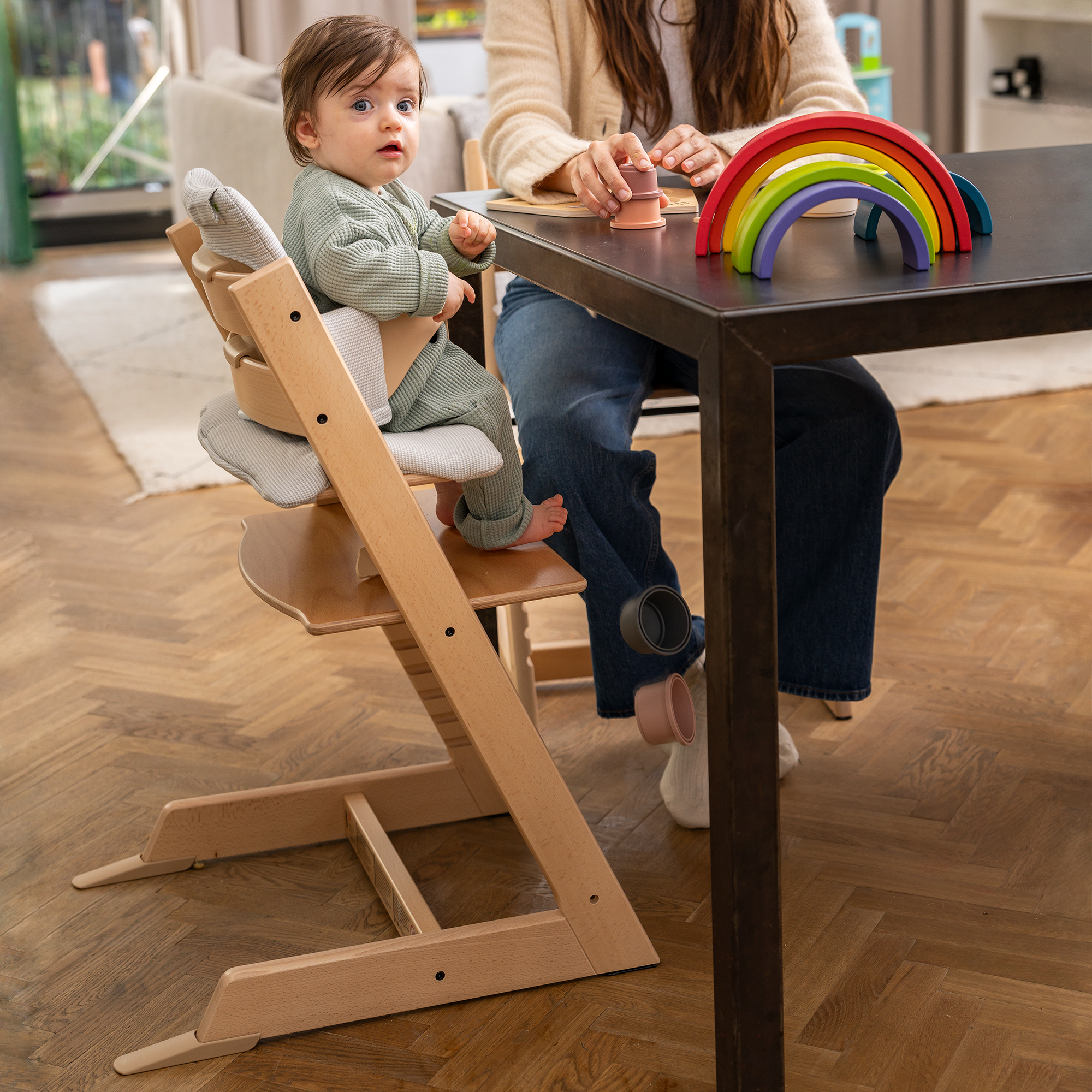 Treppenhochstühle, STOKKE, Beige – Produktansicht