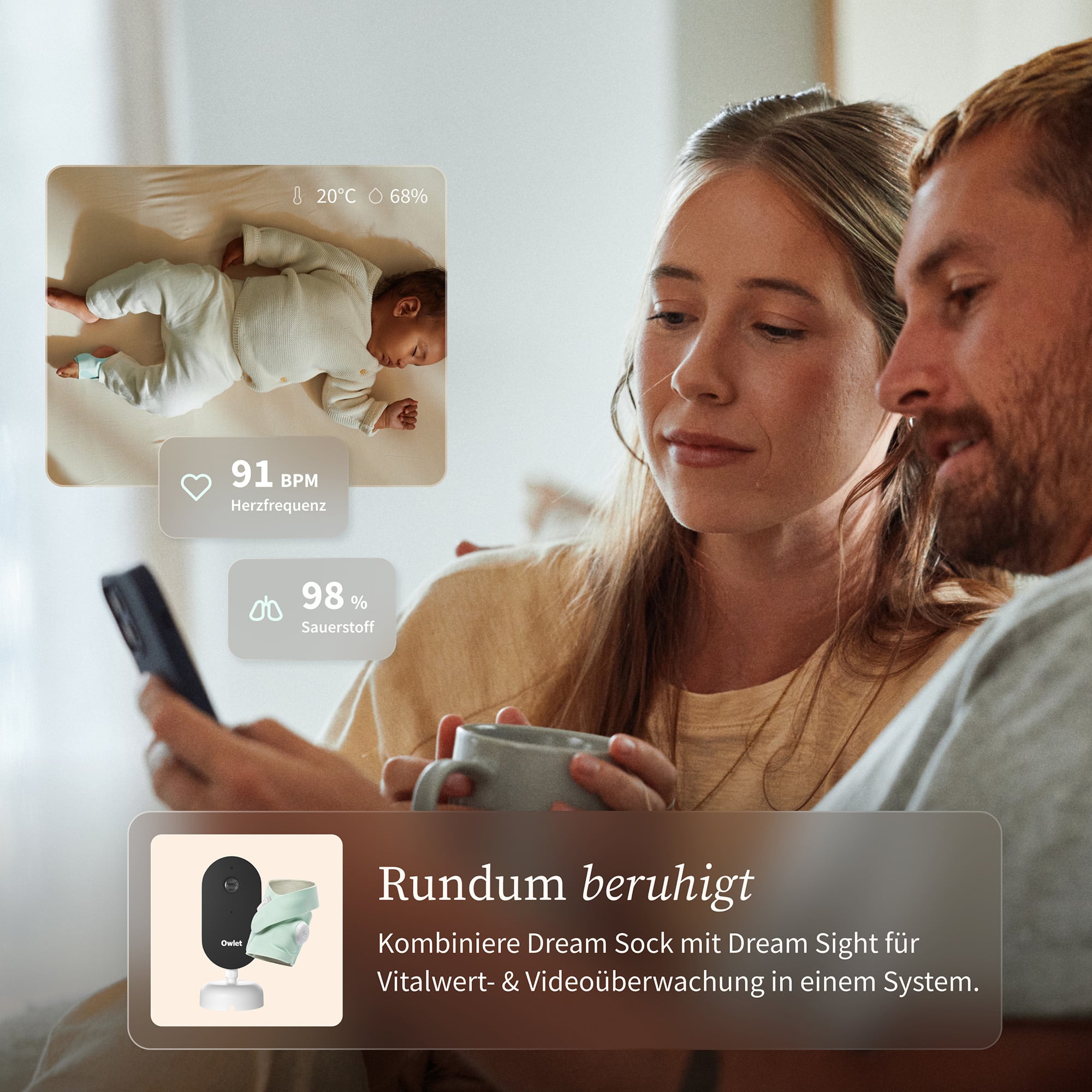 Video Babyphone, Owlet, Schwarz – Produktansicht