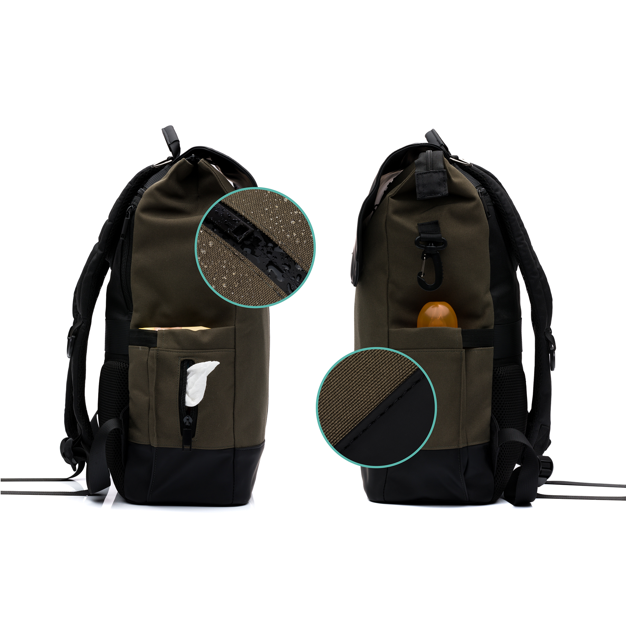 Wickelrucksäcke, LITTLE ONE, Grün – Produktansicht