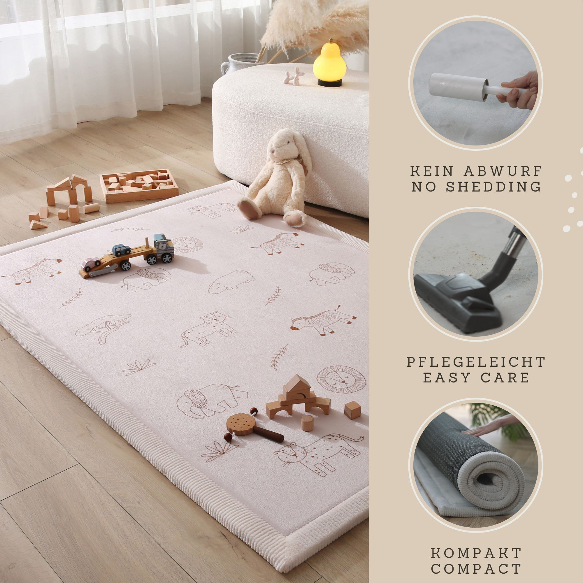 Teppiche, Hakuna matte, Beige – Produktansicht