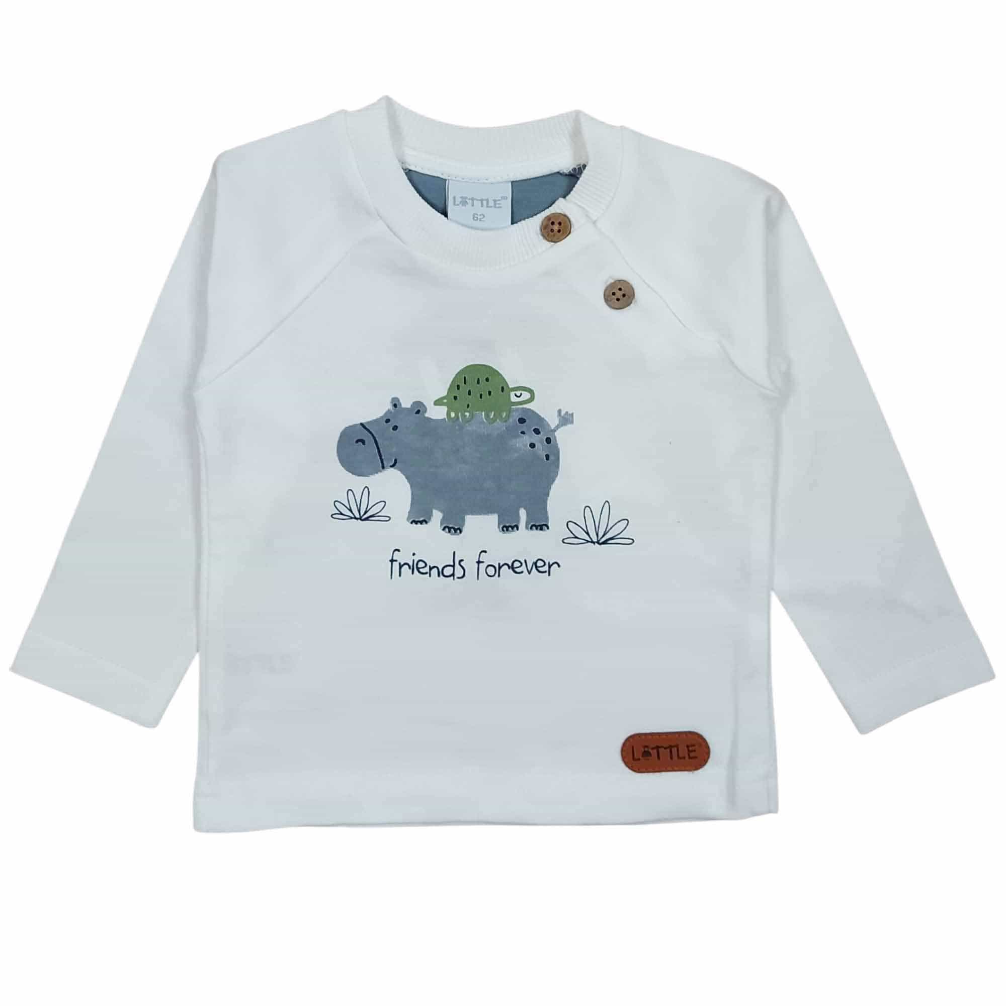 Langarmshirts, LITTLE, Weiß – Besonderheit: aus 100% Baumwolle