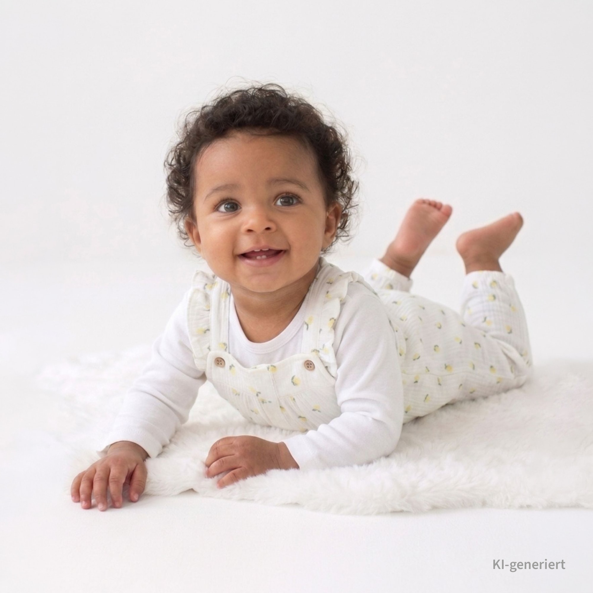 Latzhosen, LITTLE ONE, Weiß – Produktansicht