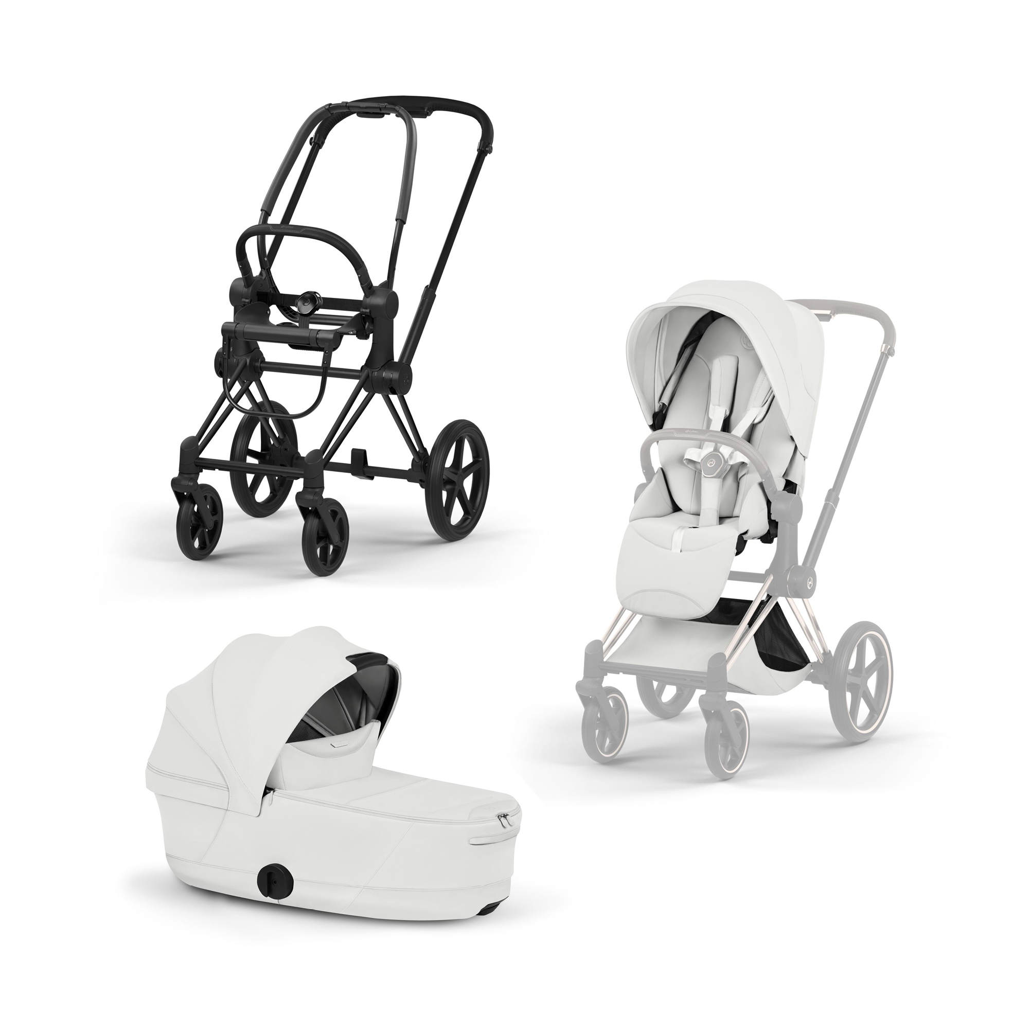 Kinderwagen Komplettsets, cybex PLATINUM, Beige – Besonderheit: Set bestehend aus Rahmen, Babywanne und Sitzpaket