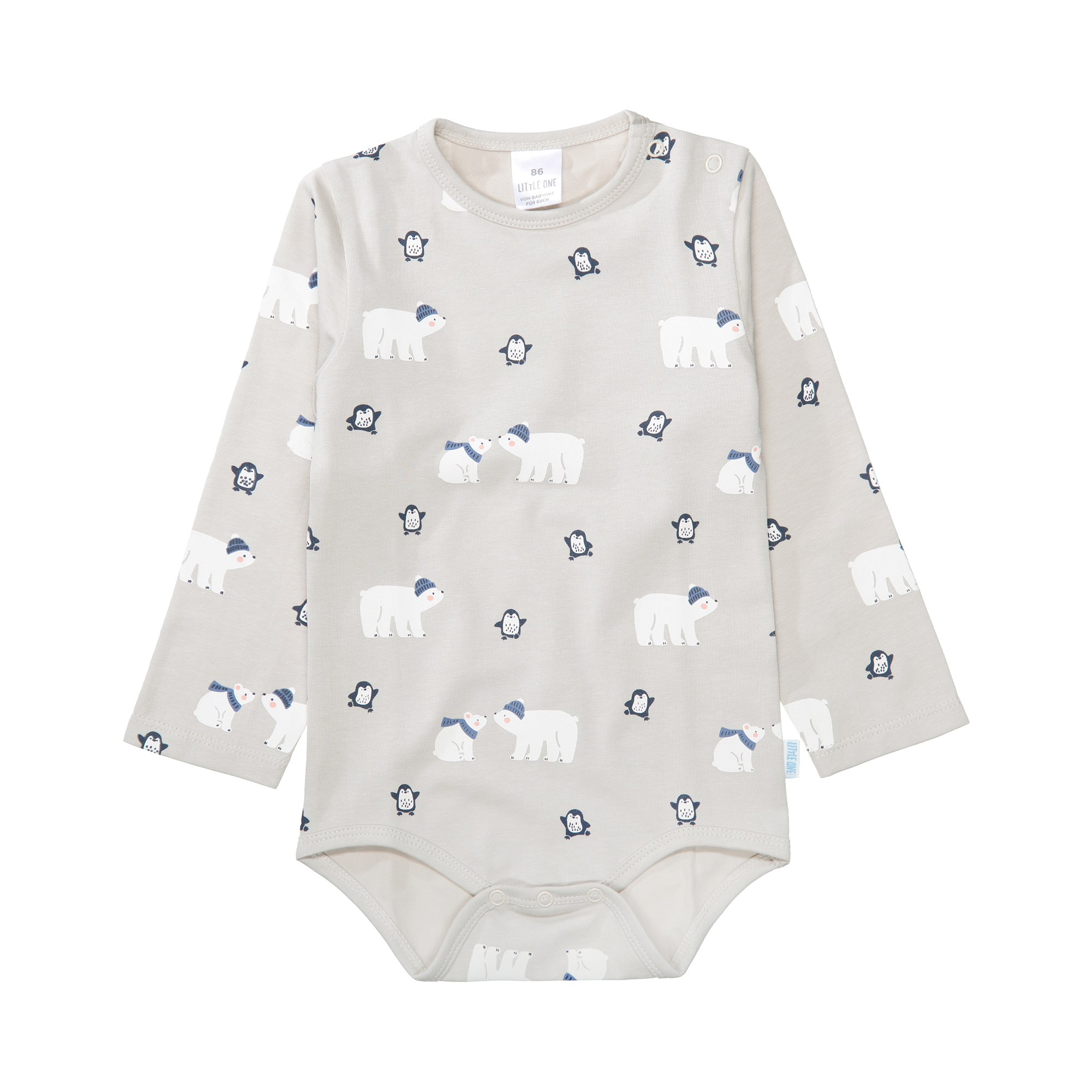 Langarmbodys, LITTLE ONE, Beige – Besonderheit: aus 95% Baumwolle