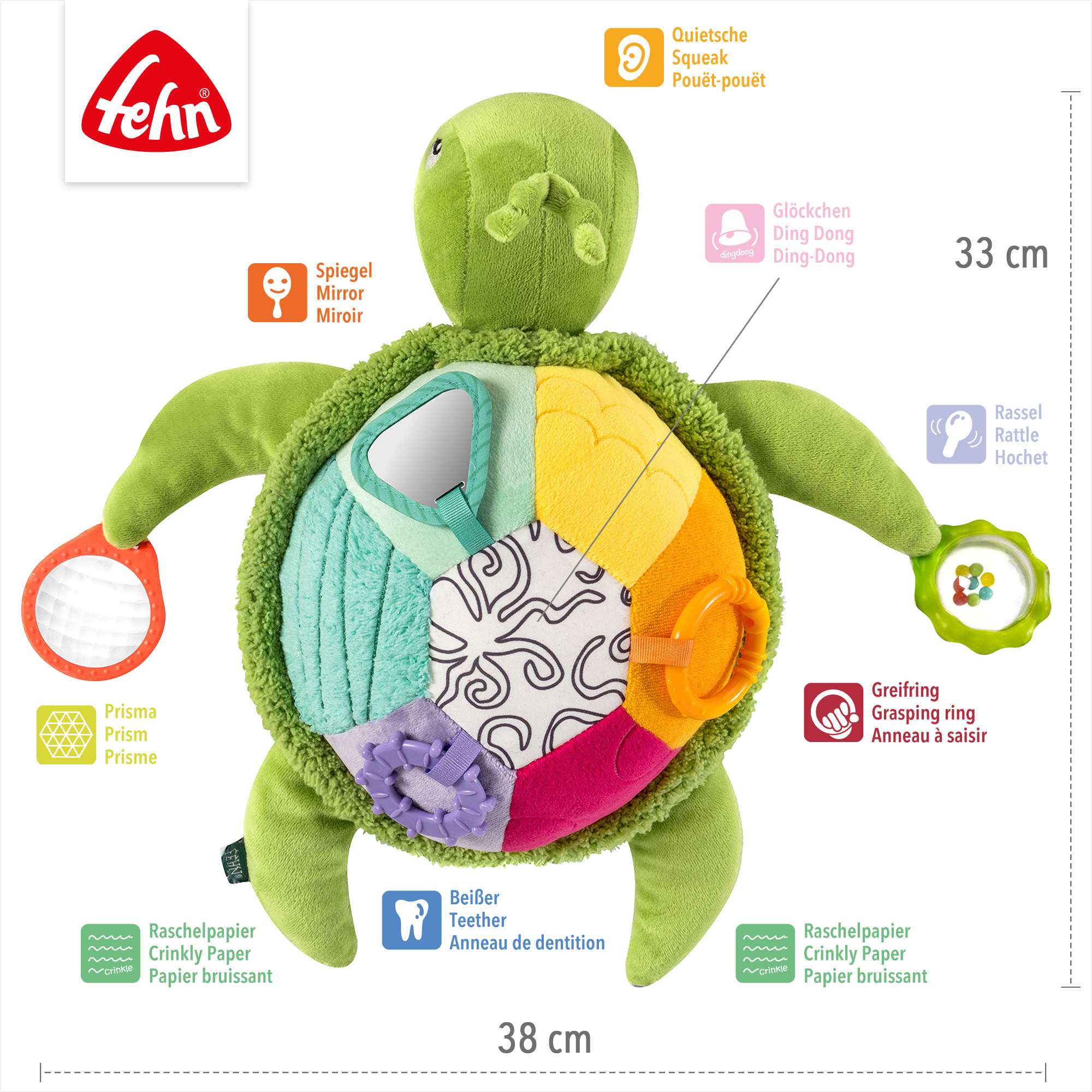 Kuscheltiere, fehn, Mehrfarbig – Produktansicht