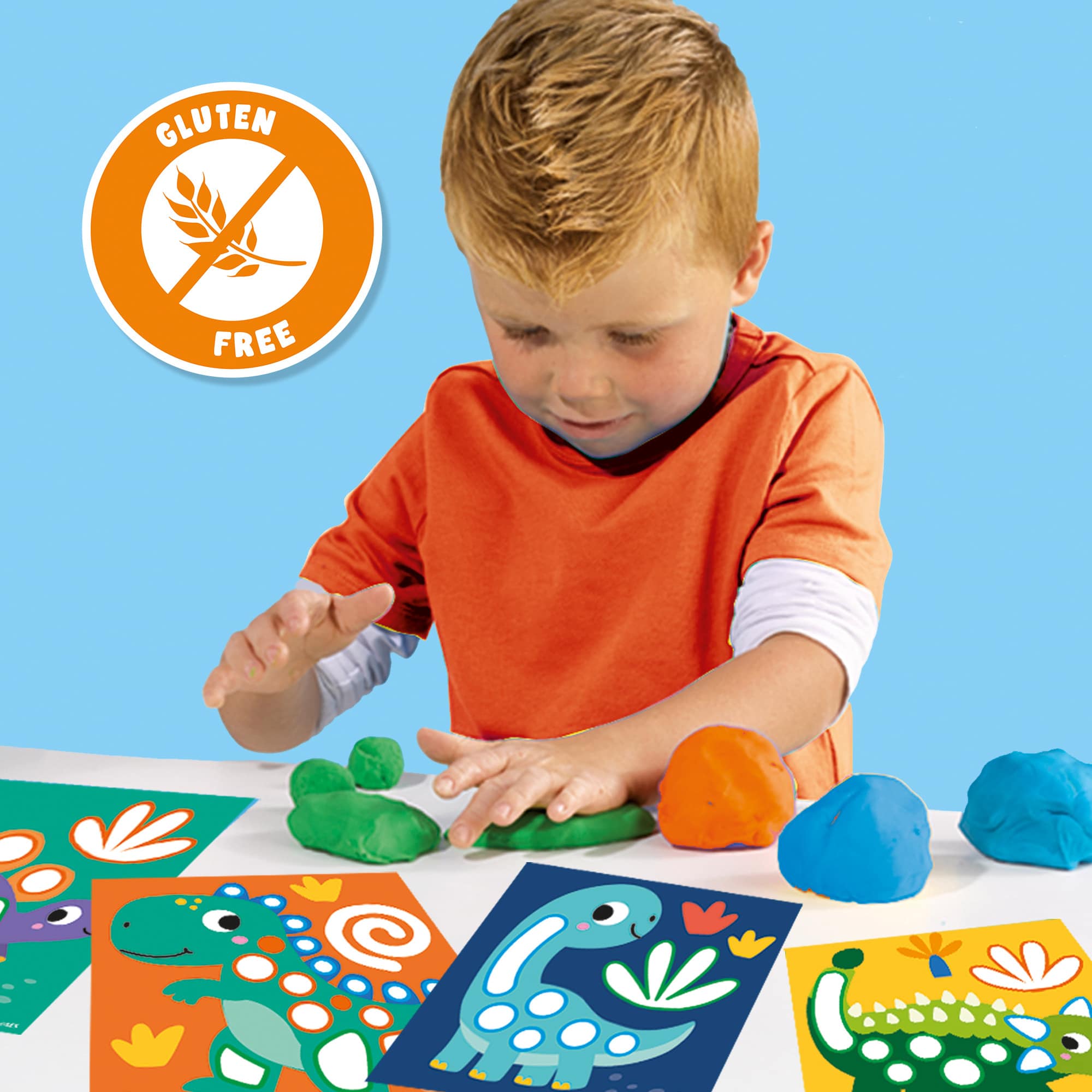 Malen & Kneten, SES CREATIVE, Gelb – Besonderheit: mit 4 wiederverwendbaren Karten mit Dinosaurier-Thema
