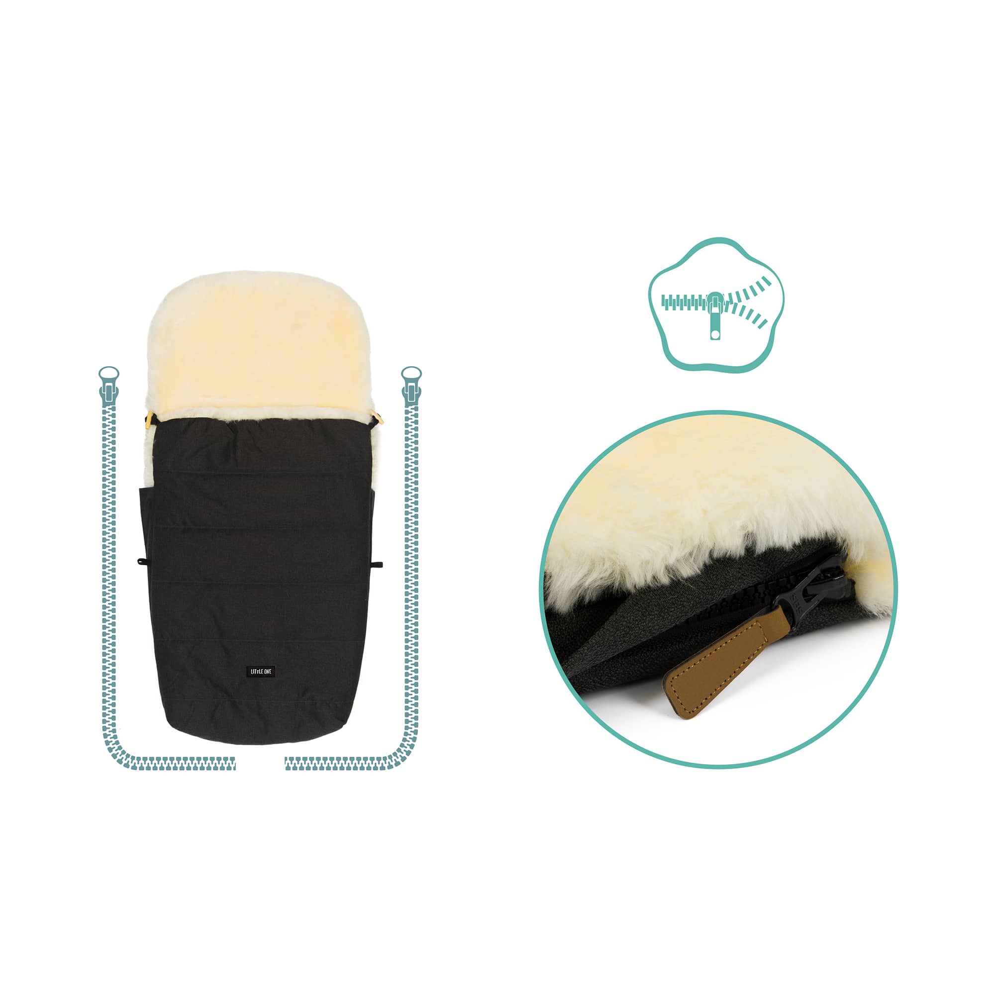 Fußsäcke & Decken, LITTLE ONE, Schwarz – Produktansicht