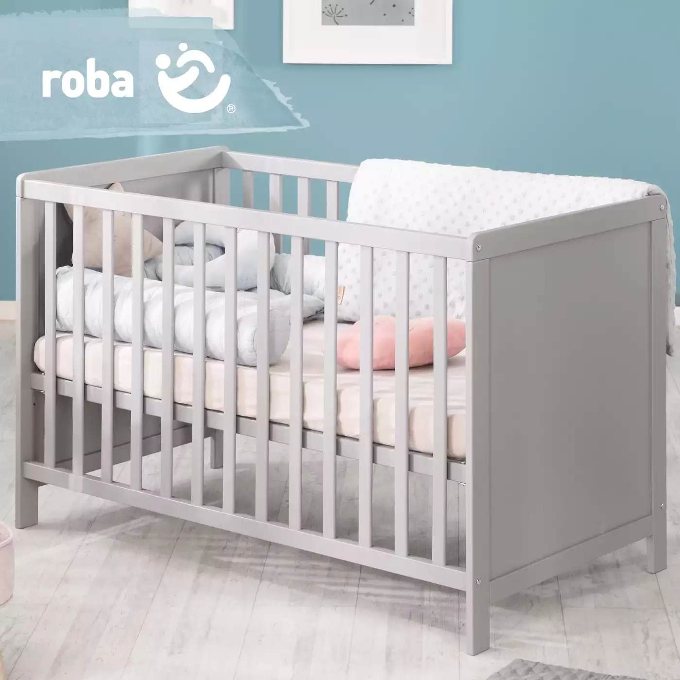 Gitterbetten, roba, Grau – Produktansicht