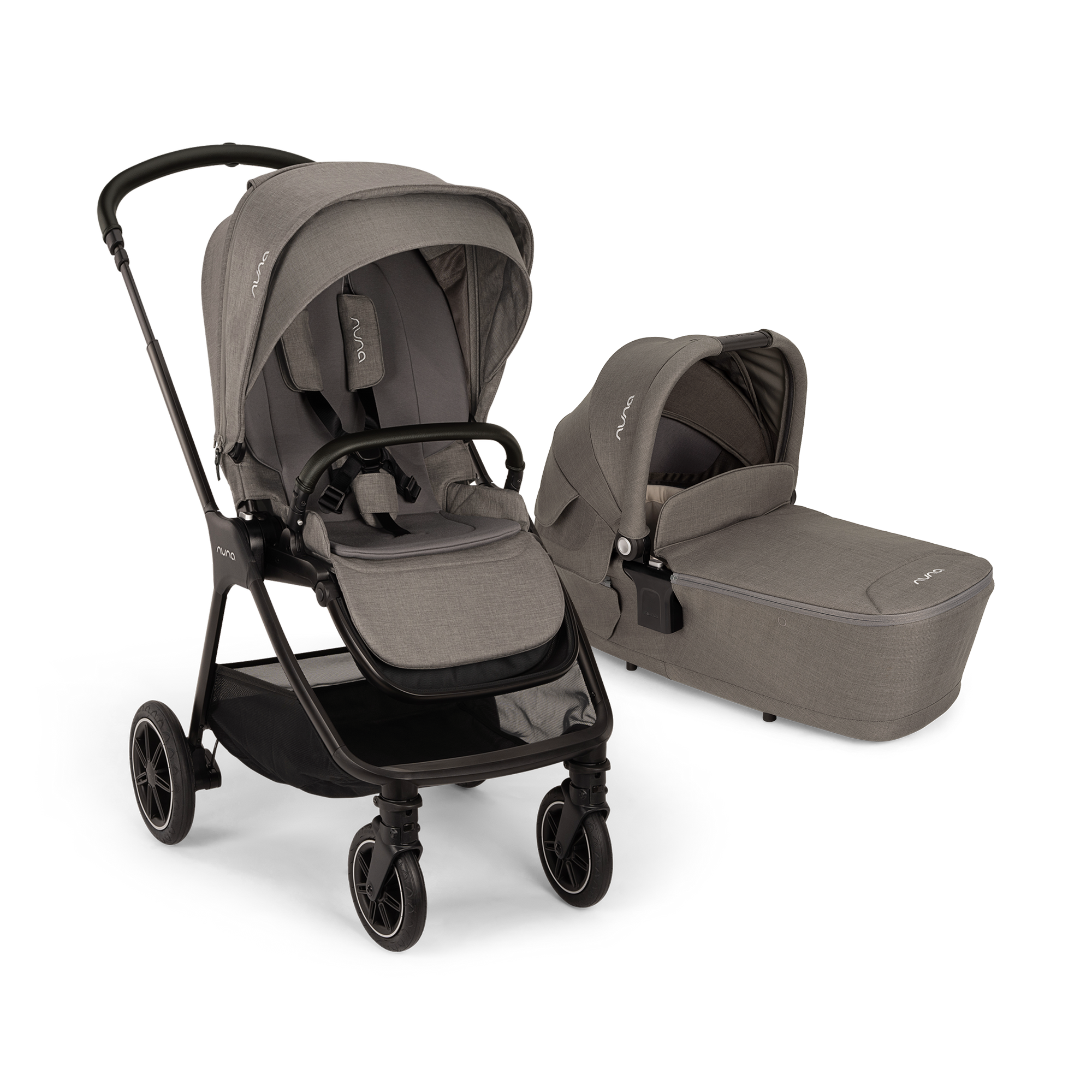 Kombi-Kinderwagen, nuna, Grau – Produktansicht