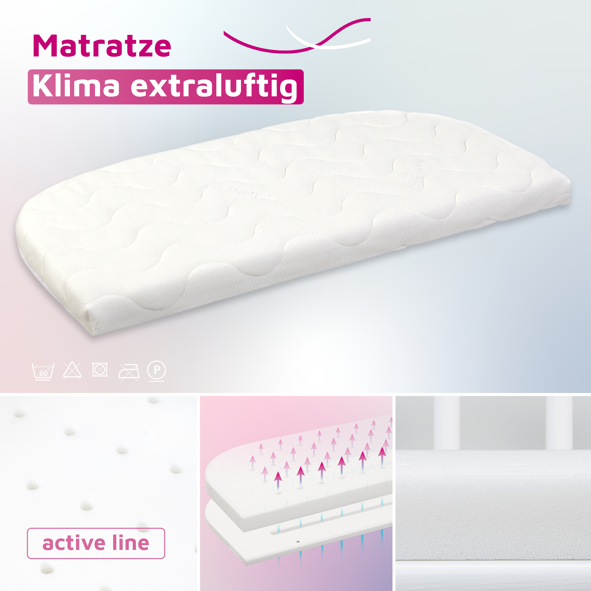 Matratzen, babybay, Weiß – Produktansicht