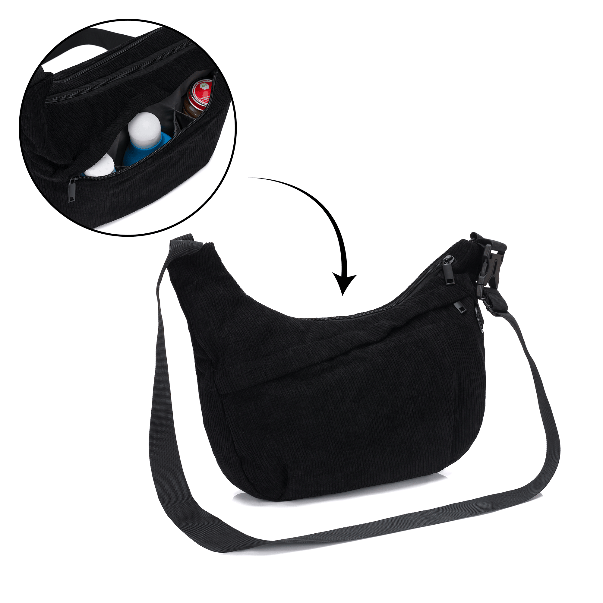 Wickeltaschen schwarz, LITTLE ONE, Schwarz – Produktansicht