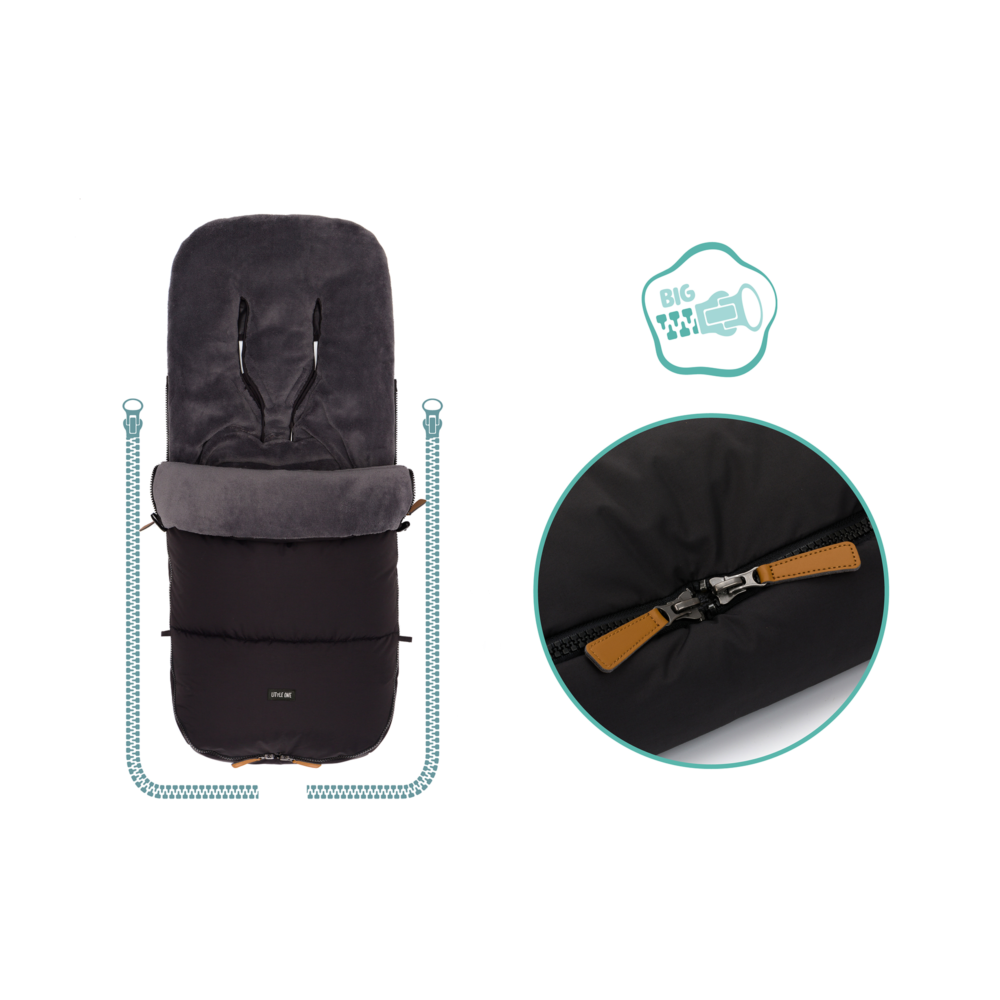 Fußsäcke & Decken, LITTLE ONE, Schwarz – Produktansicht