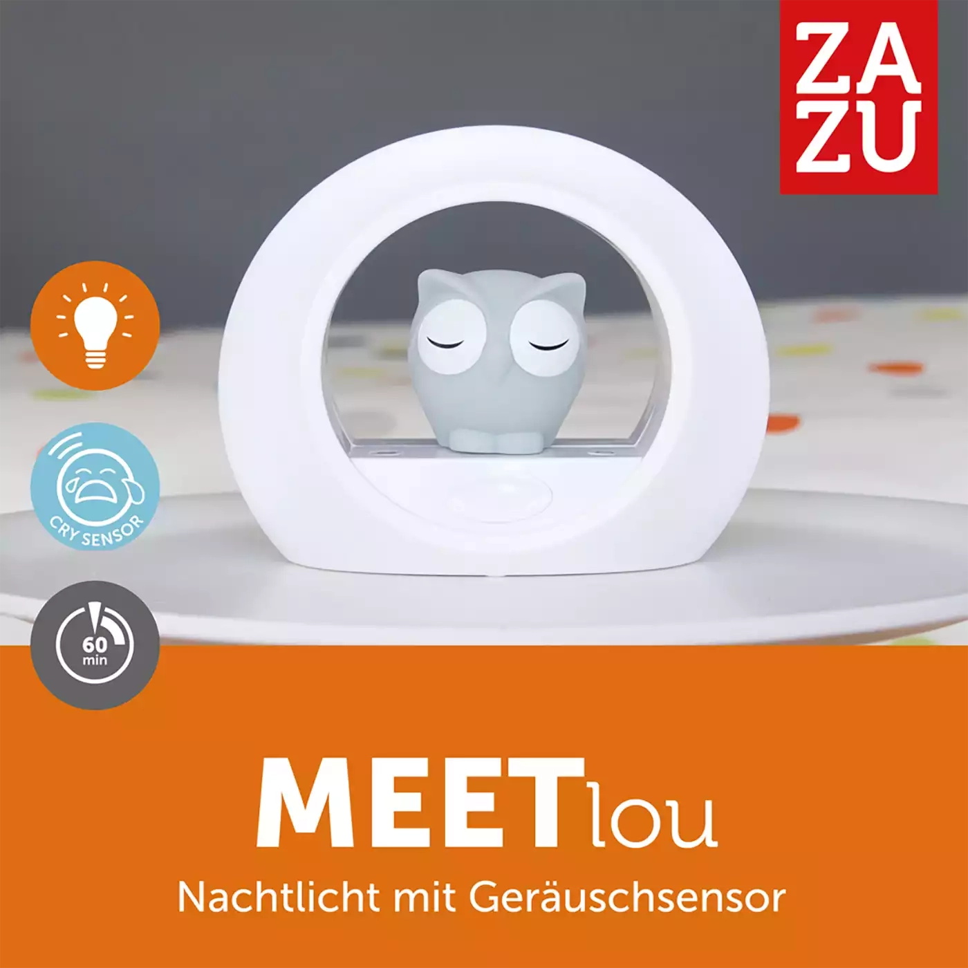 Nachtlichter, ZAZU, Grau – Produktansicht