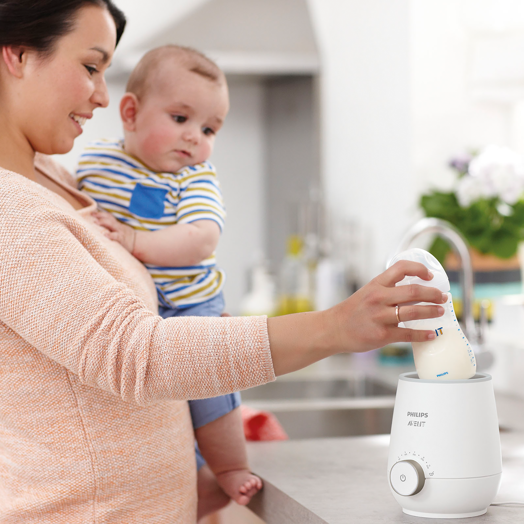 Babykostwärmer, PHILIPS AVENT, Weiß – Besonderheit: Set bestehend aus Flaschenwärmer, Mikrowellen Sterilisator & Flaschen Set
