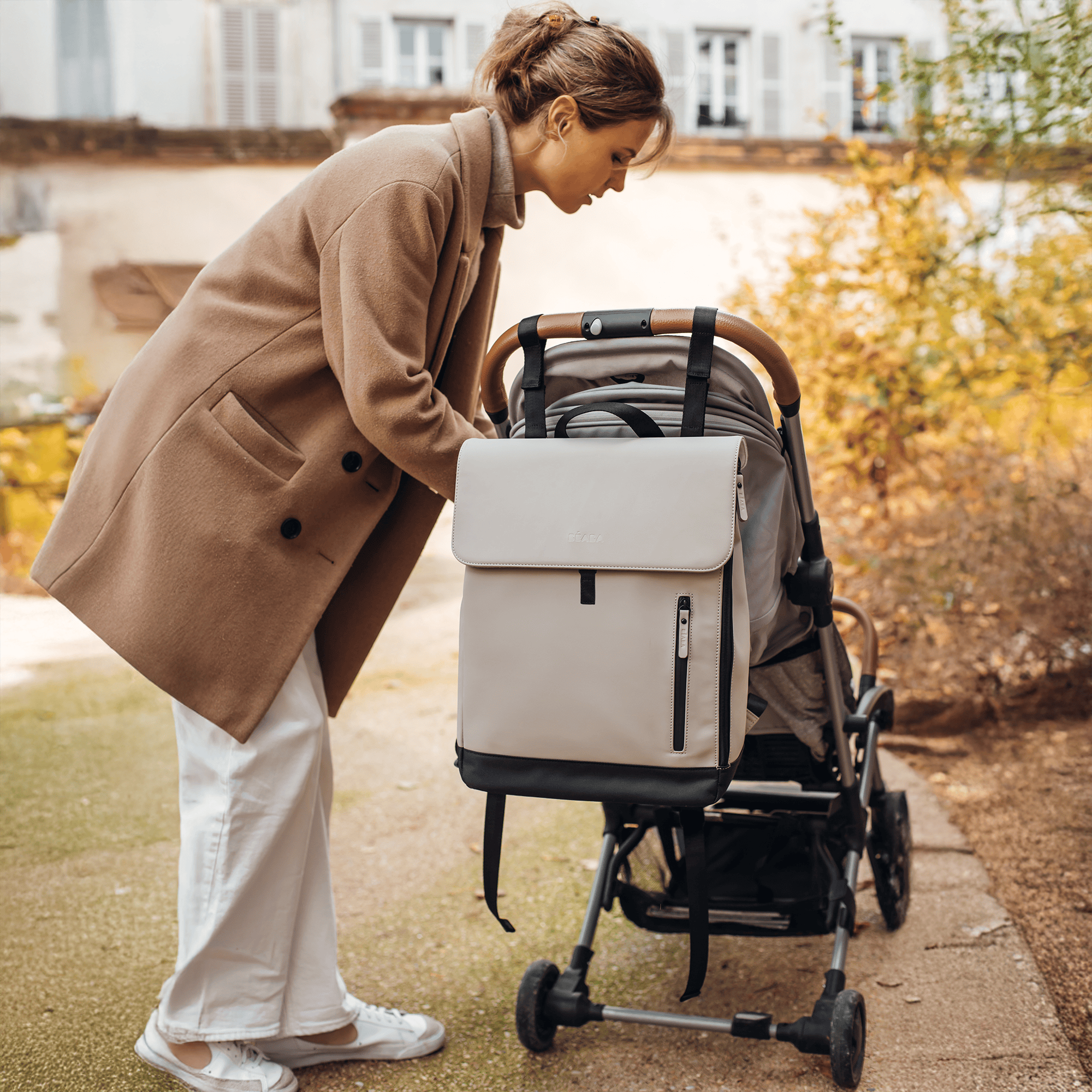 Wickelrucksäcke, BÈABA, Beige – Besonderheit: großer Stauraum und zahlreiche Innenfächer