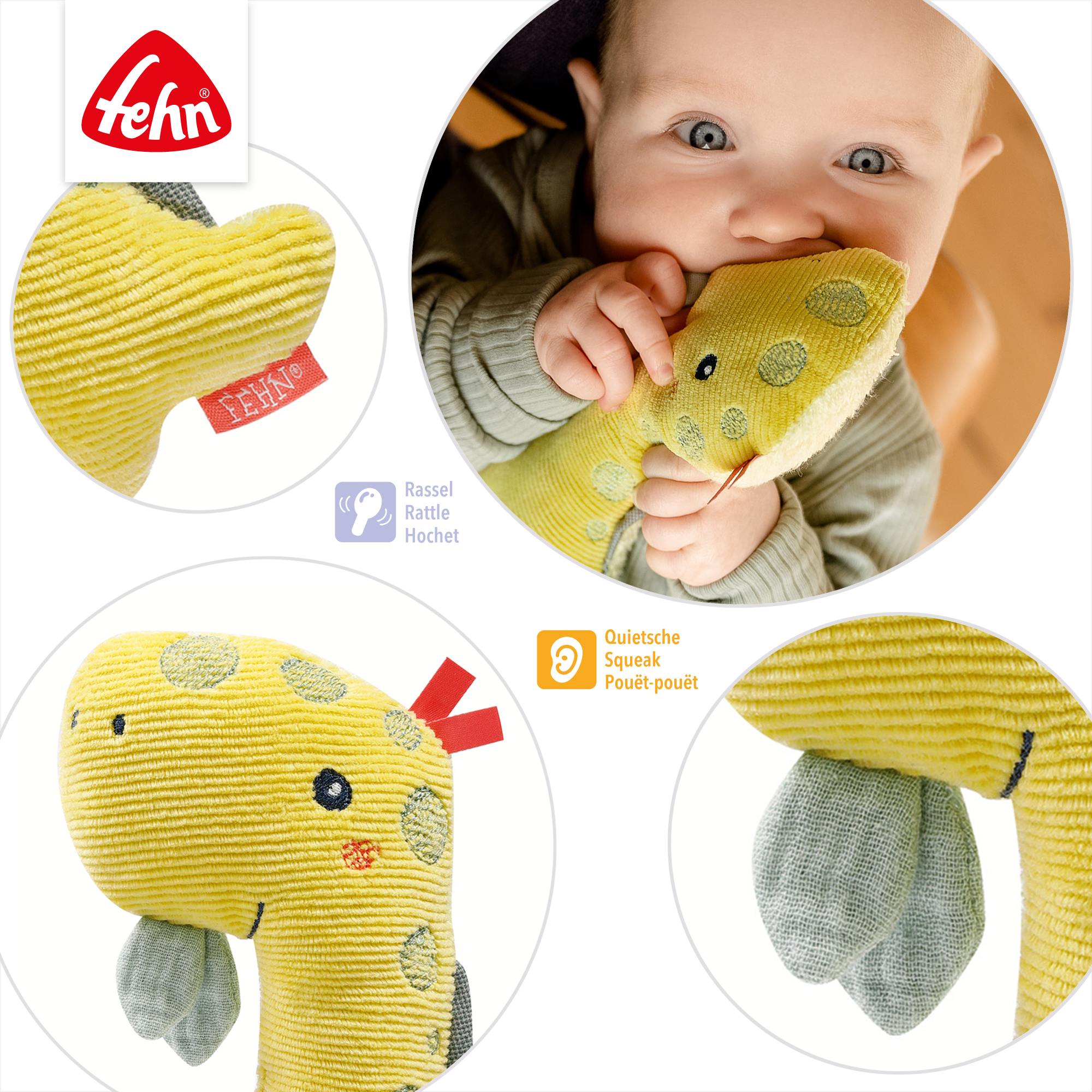 Rasseln & Greiflinge, fehn, Gelb – Produktansicht