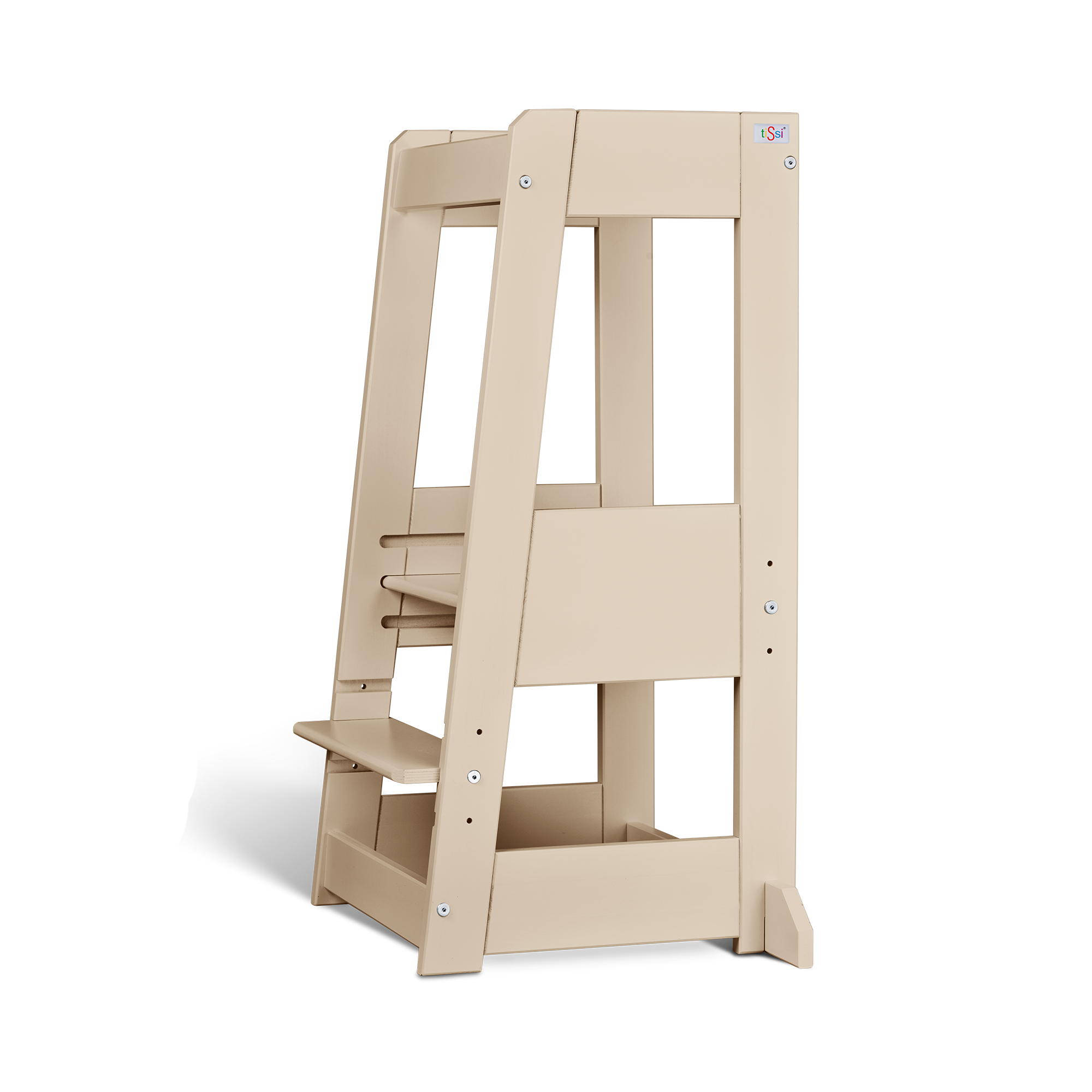 Lerntürme, tiSsi, Beige – Besonderheit: höhenverstellbares Stand- und Fußbrett
