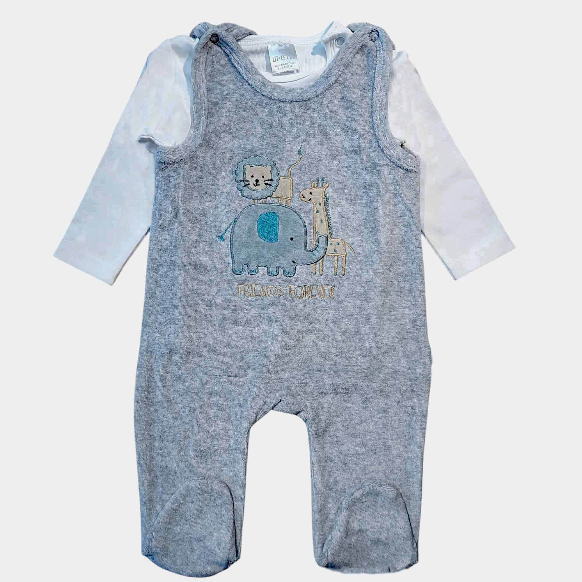 LITTLE ONE, LITTLE ONE, Grau – Besonderheit: Set bestehend aus Strampler und Langarmshirt