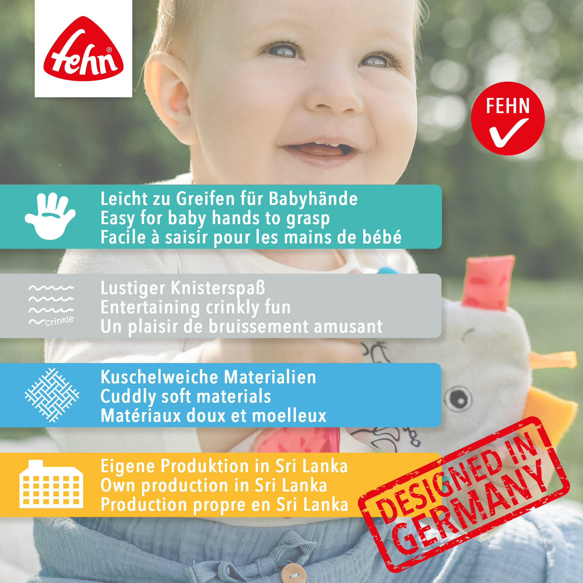 Kuscheltiere, fehn, Grau – Produktansicht