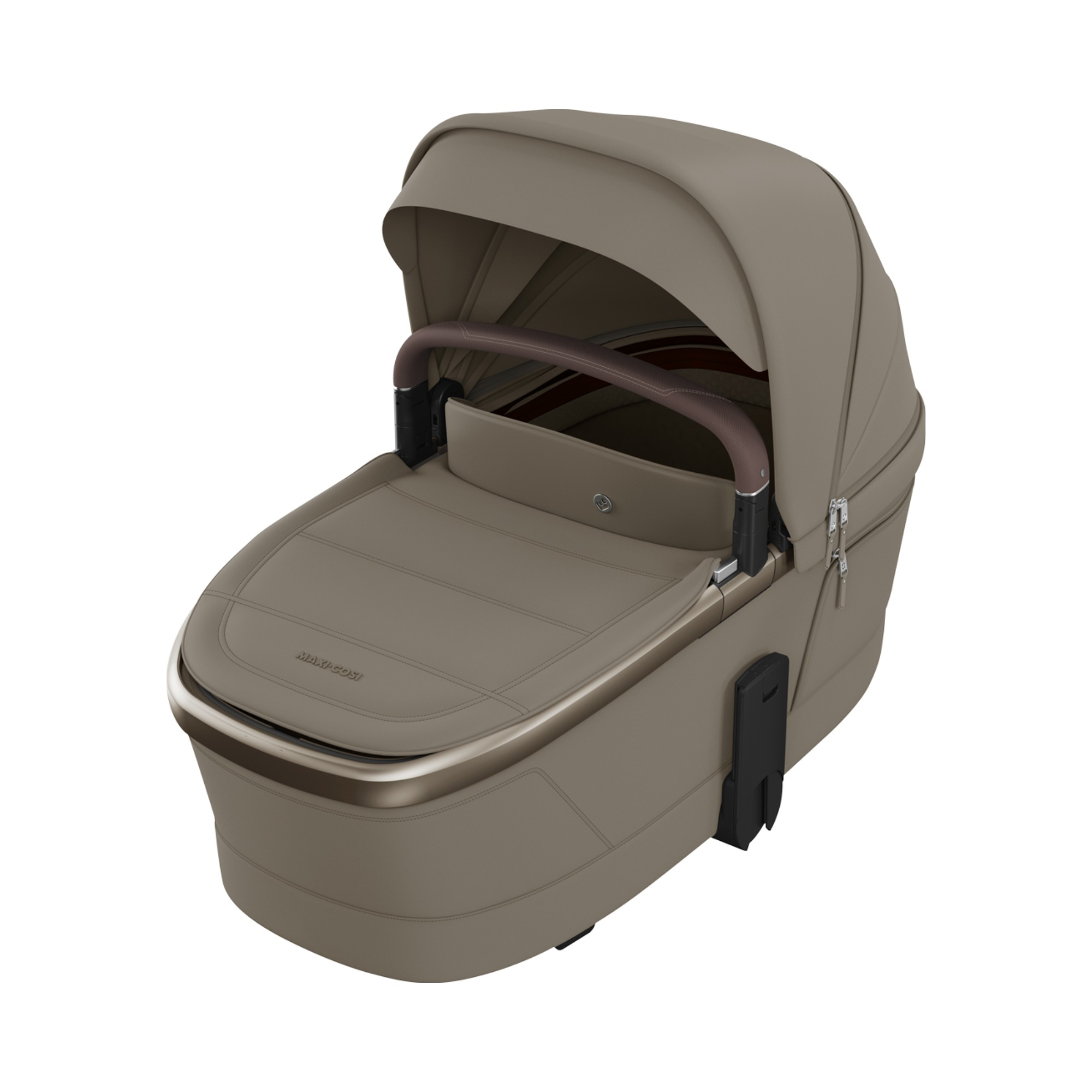 Tragewannen, MAXI-COSI Premium, Braun – Besonderheit: geräumiger Kinderwagenaufsatz mit wendbarer, atmungsaktiver Memory-Schaumstoffmatratze