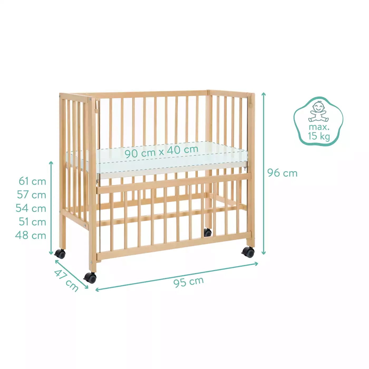 Beistellbetten, fillikid, Weiß – Produktansicht