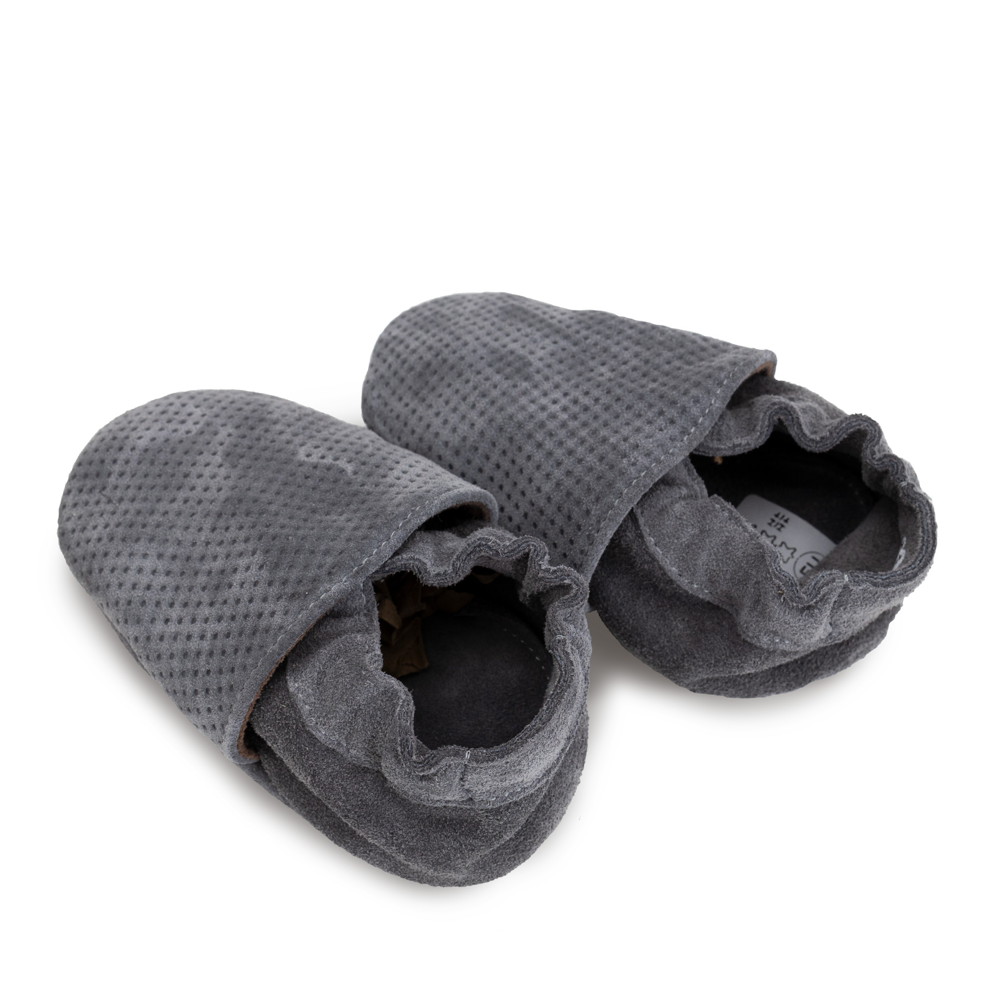 Krabbelschuhe, HOBEA, Grau – Besonderheit: liebevolle Handarbeit